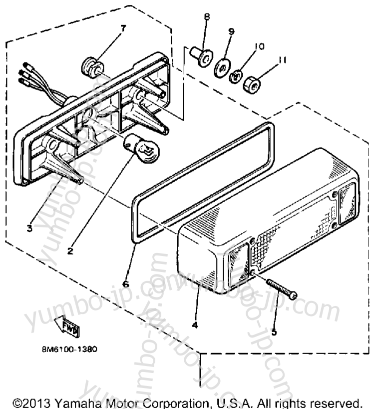 TAILLIGHT для снегоходов YAMAHA SS440 (SS440J) 1985 г.