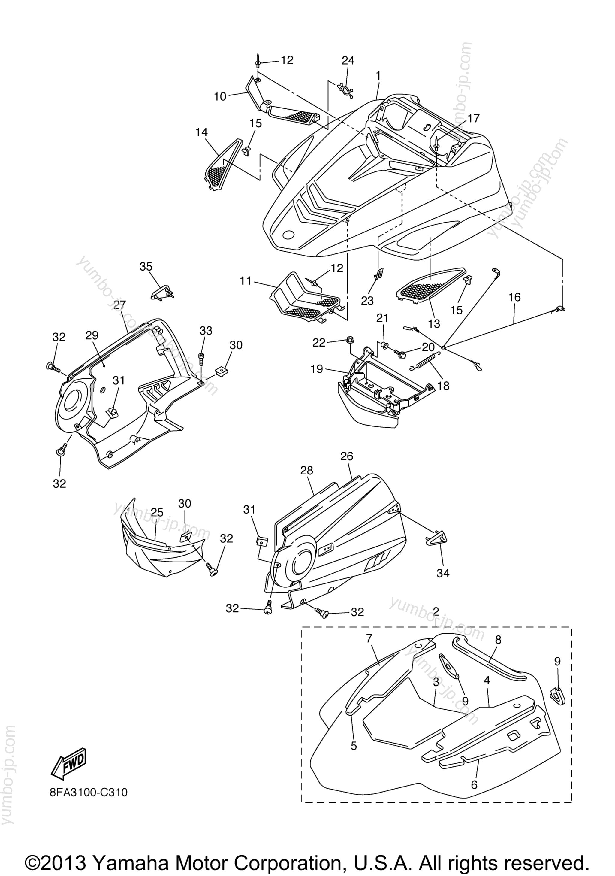 SHROUD for snowmobiles YAMAHA RX WARRIOR LIMITED EDITION (RXW10SJ) 2004 year