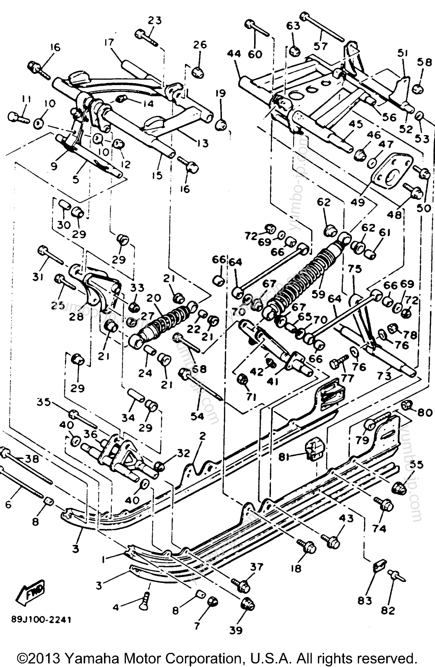 Track Suspension 2 для снегоходов YAMAHA EXCITER II (EX570T) 1993 г.
