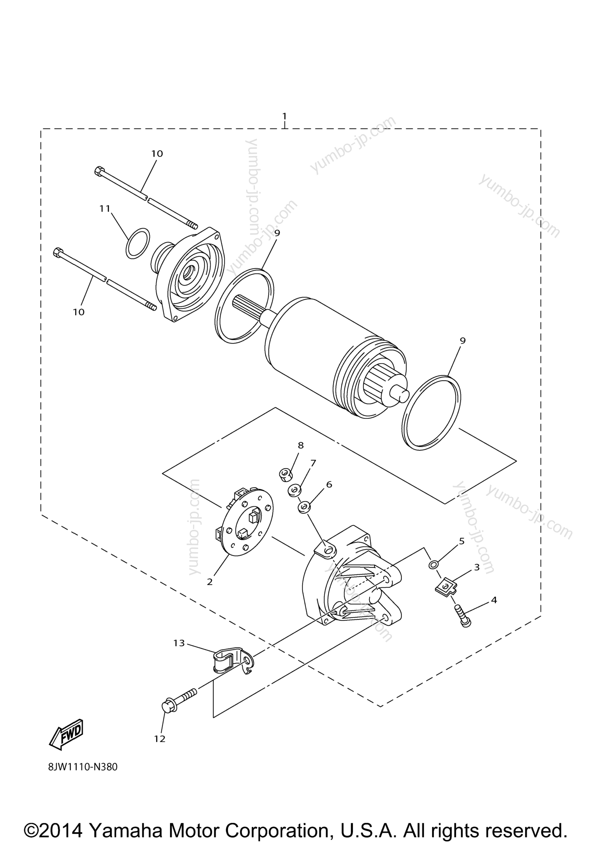 STARTING MOTOR for snowmobiles YAMAHA SRVIPER X TX LE (SR10XLFO) 2015 year