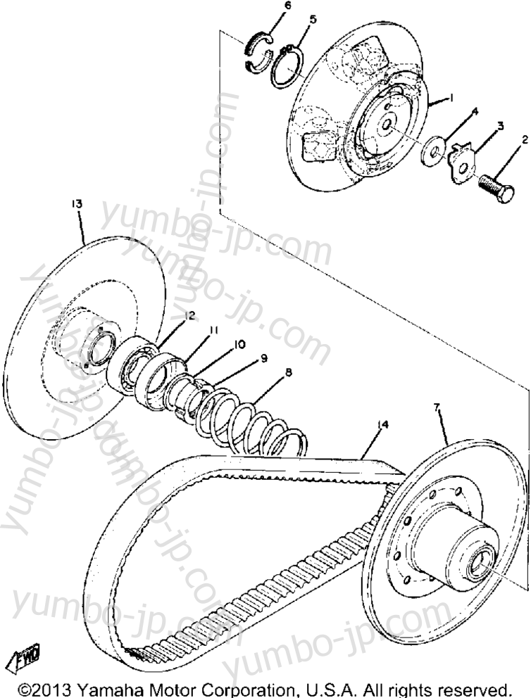 Primary Sheave for snowmobiles YAMAHA GP433SS 1972 year