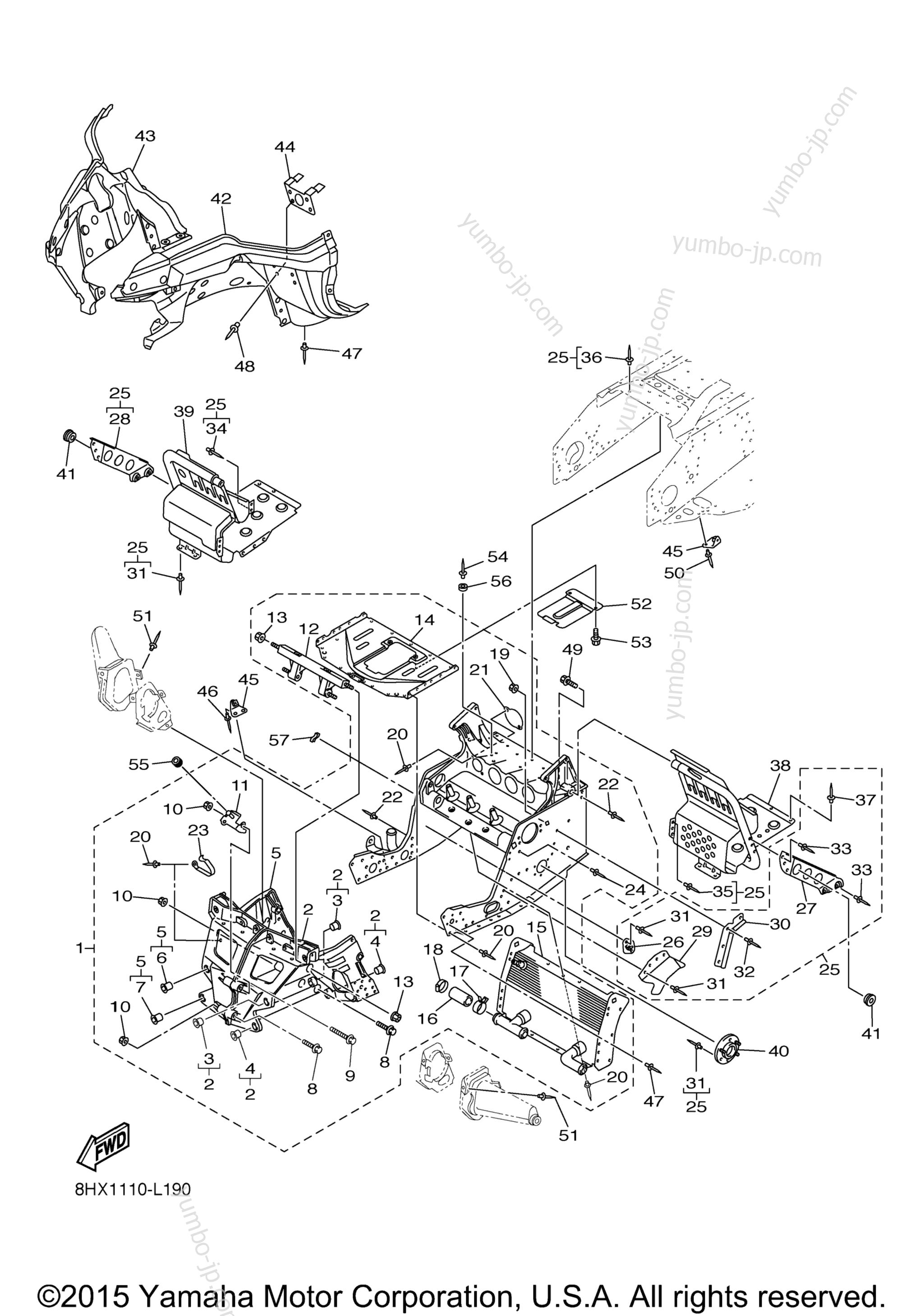 Frame 1 for snowmobiles YAMAHA RS VENTURE TF (RST90PTFFB) 2015 year