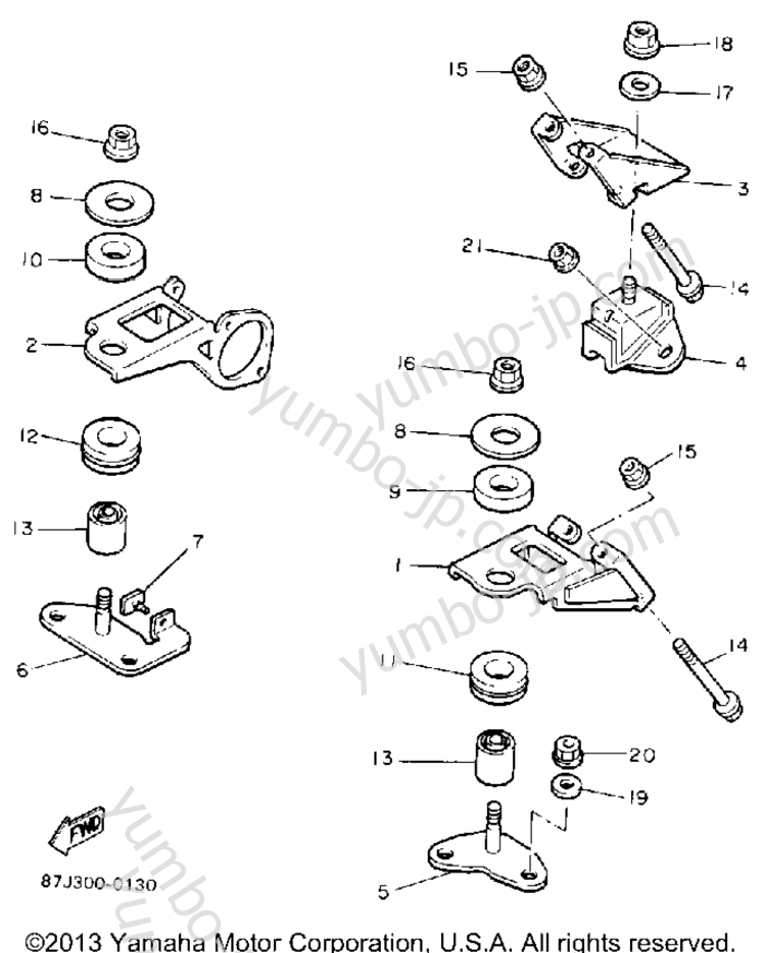 Engine Bracket for snowmobiles YAMAHA PHAZER II ST (PZ480STT) 1993 year