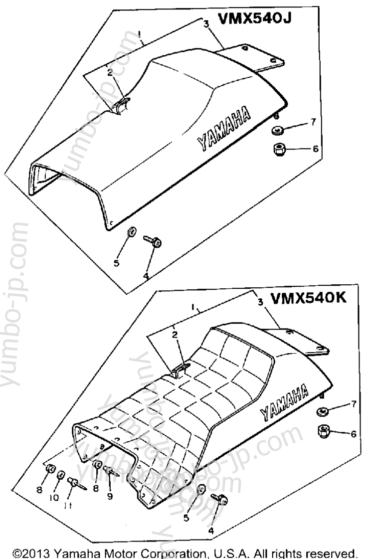 SEAT для снегоходов YAMAHA V-MAX (VMX540K) 1986 г.