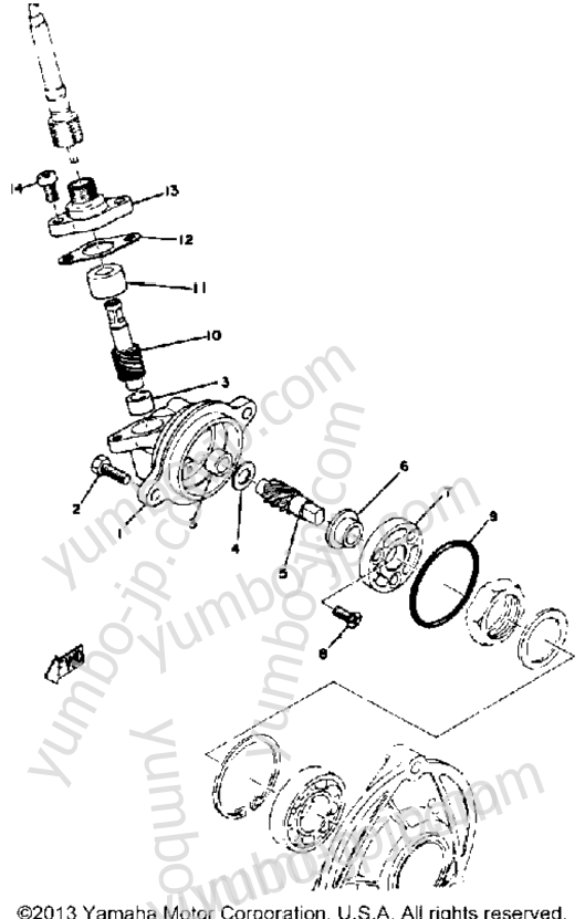 Speedometer - Gear Unit for snowmobiles YAMAHA SW433B 1972 year