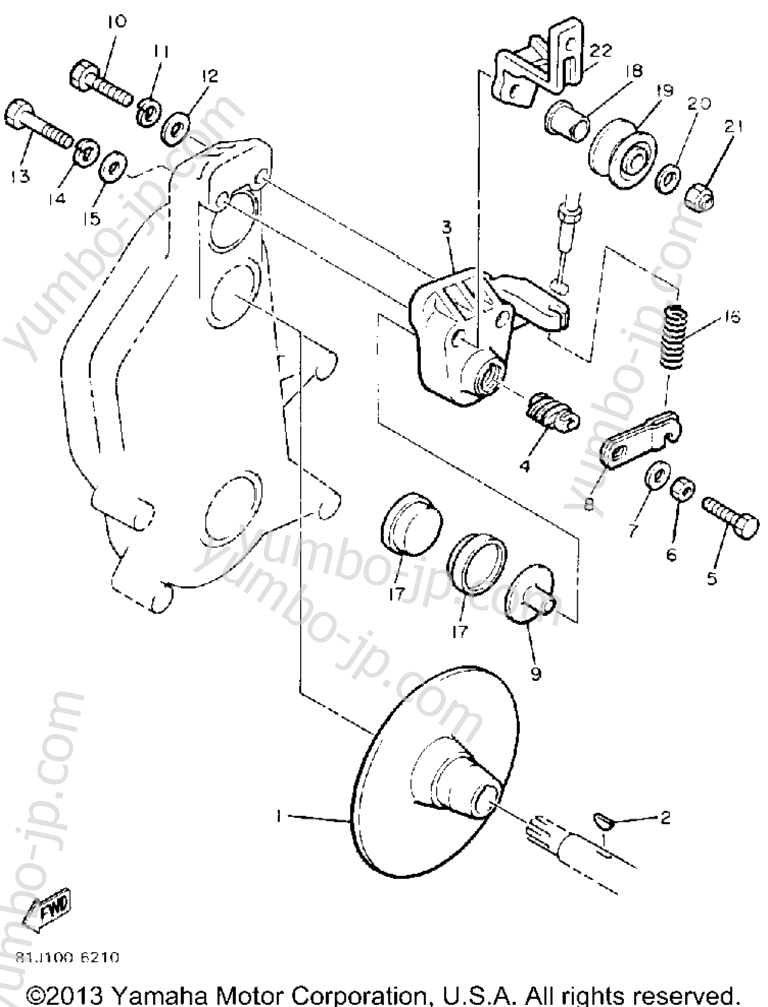 BRAKE for snowmobiles YAMAHA PHAZER DELUXE (ELEC START) (PZ480EN) 1989 year