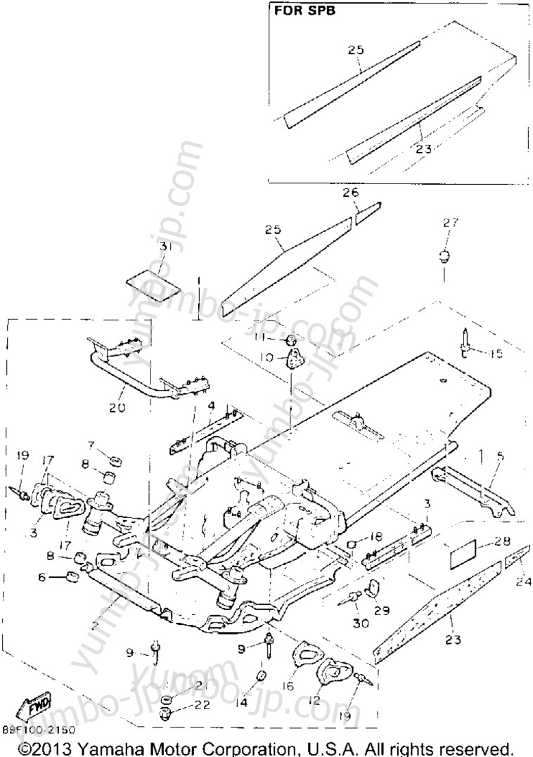 FRAME for snowmobiles YAMAHA PHAZER II (PZ480S) 1992 year