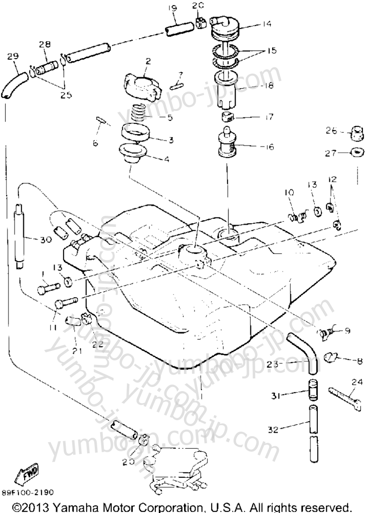 FUEL TANK for snowmobiles YAMAHA PHAZER II (PZ480S) 1992 year