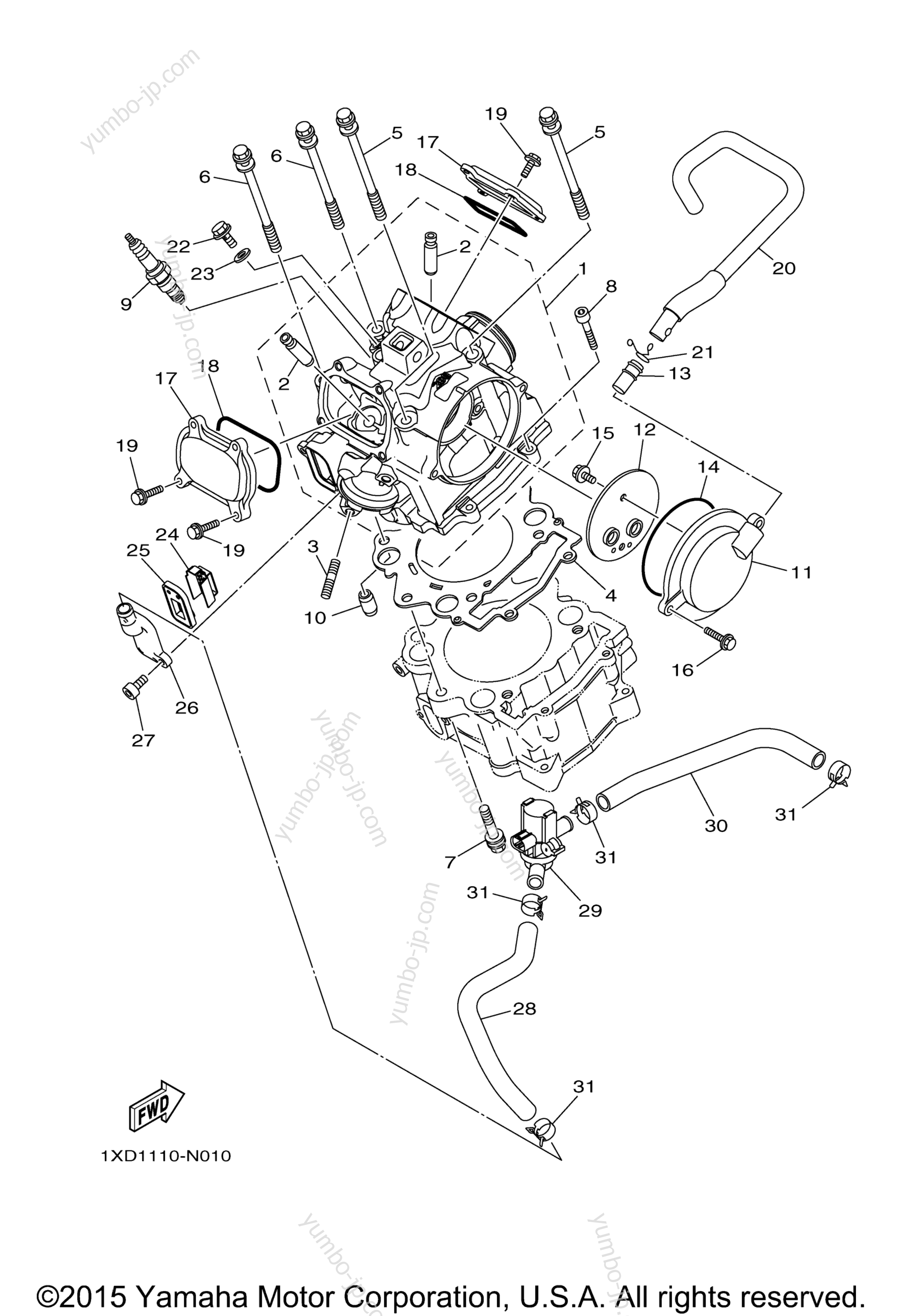 CYLINDER HEAD for UTVs YAMAHA VIKING (YXM70VDXGR) 2016 year