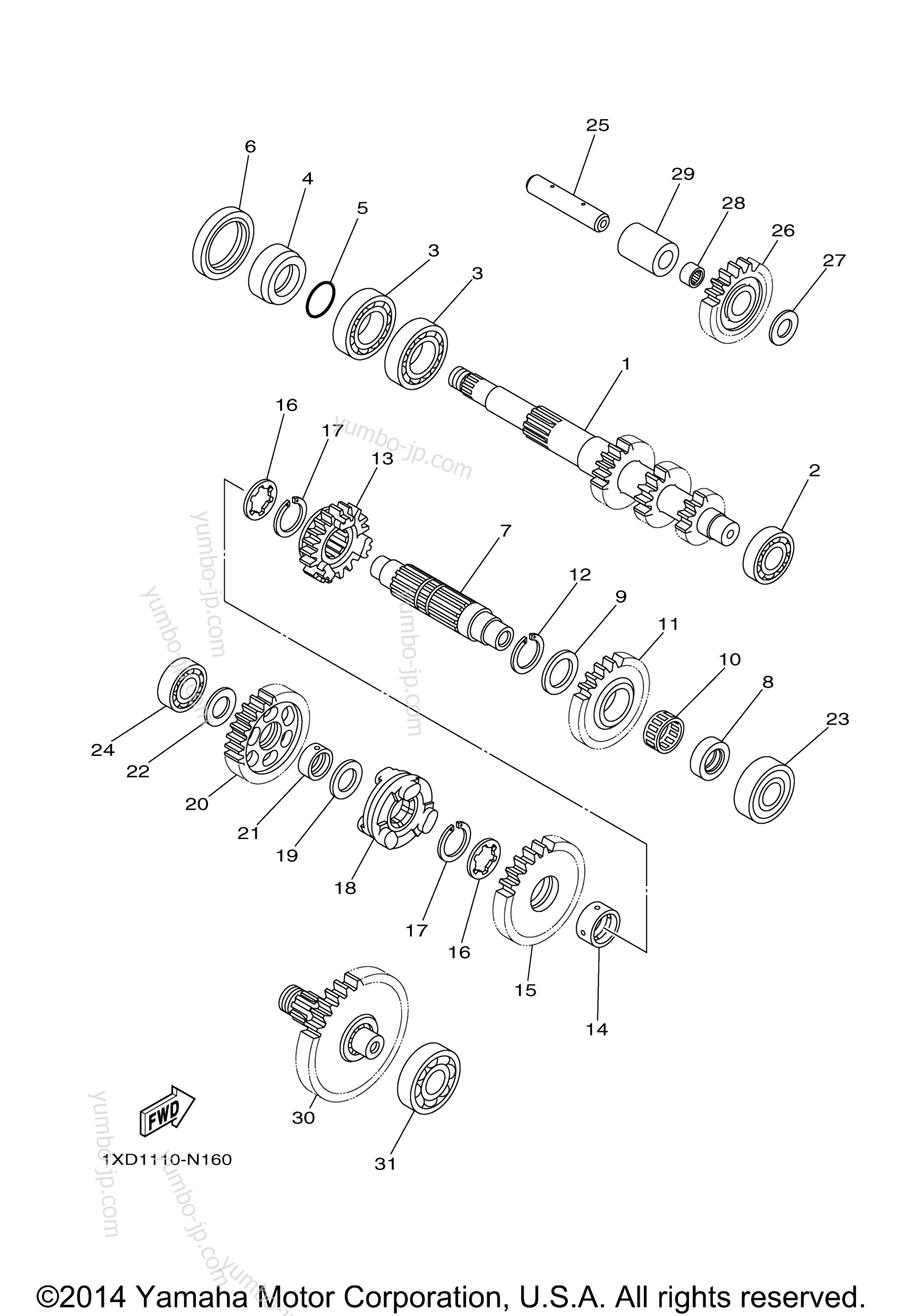 TRANSMISSION для мотовездеходов YAMAHA VIKING 700 (YXM700DEL) 2014 г.