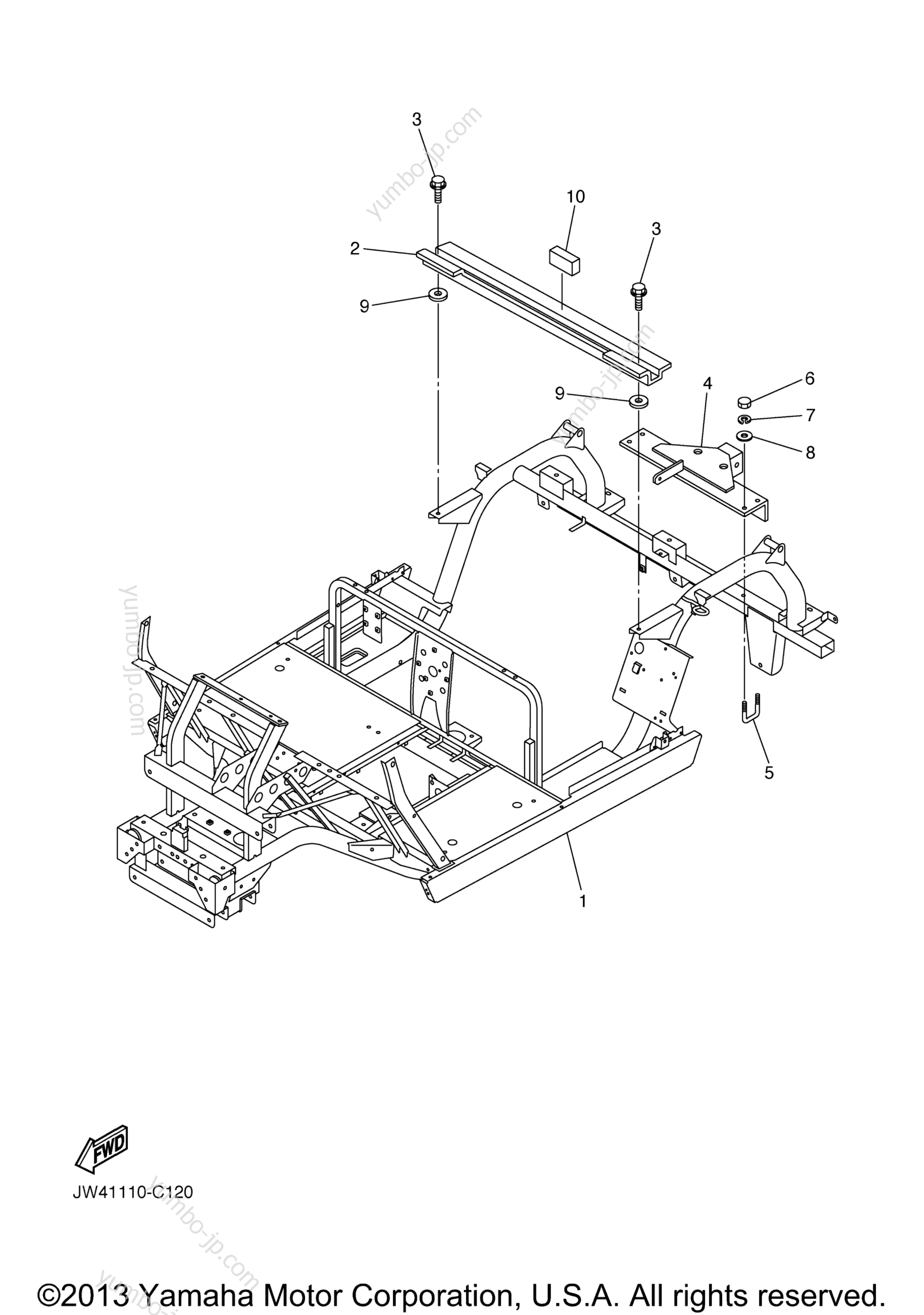 FRAME для мотовездеходов YAMAHA PRO HAULER 700 (YXP700AT) 2005 г.