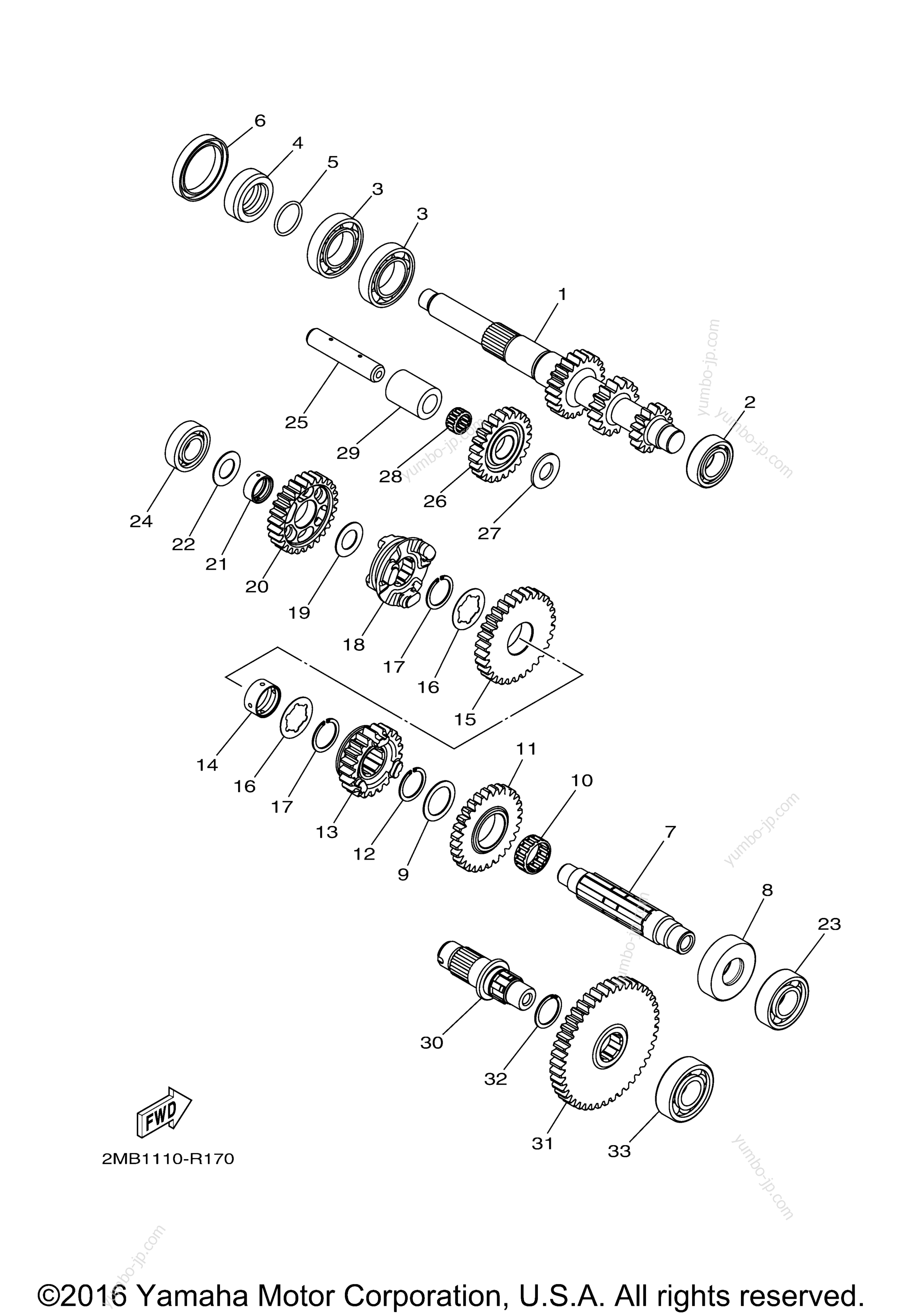 TRANSMISSION для мотовездеходов YAMAHA WOLVERINE EPS (YXE70WPBHL) 2017 г.