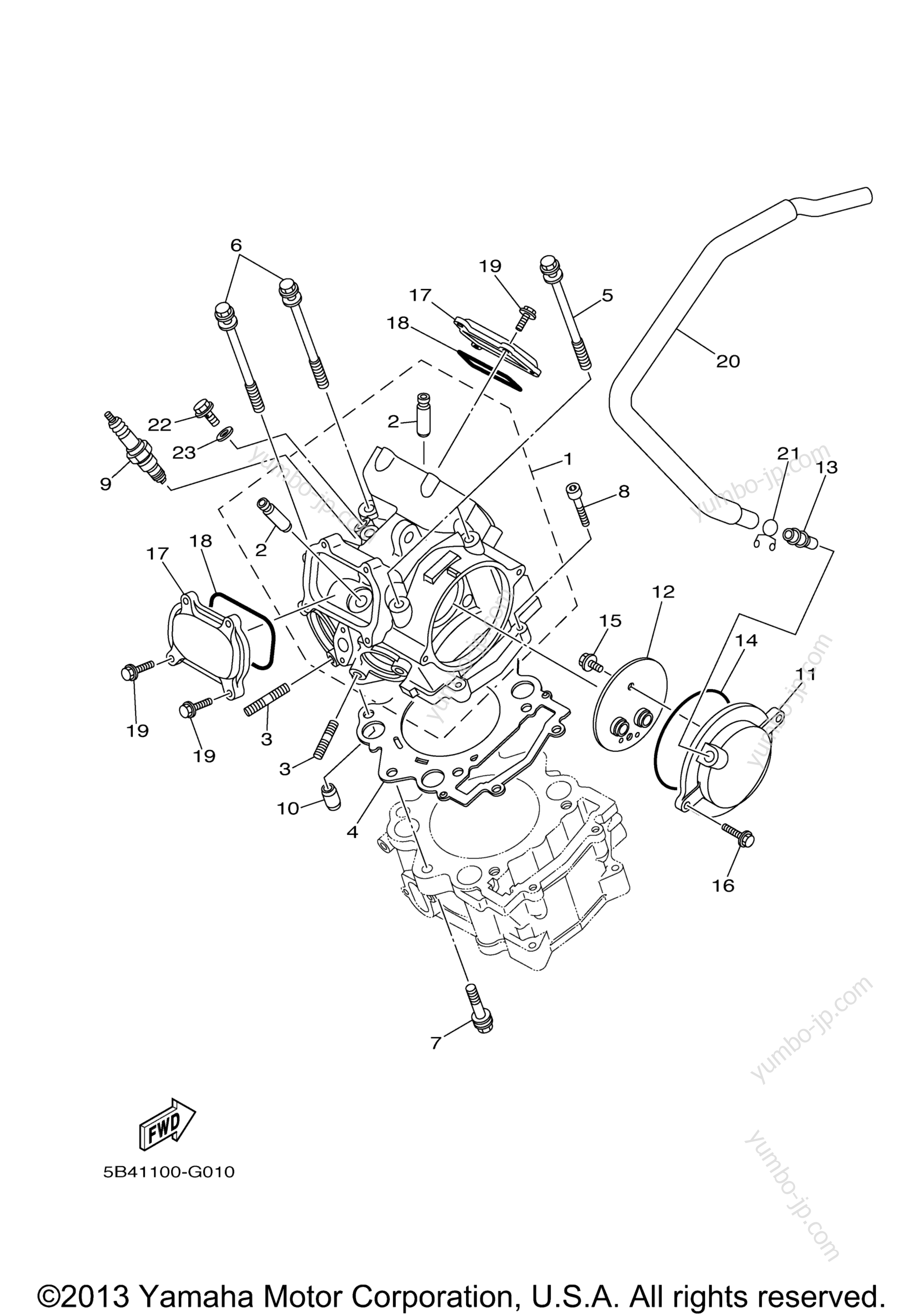 CYLINDER HEAD for UTVs YAMAHA RHINO 700 HUNTER (YXR7FHA) 2011 year