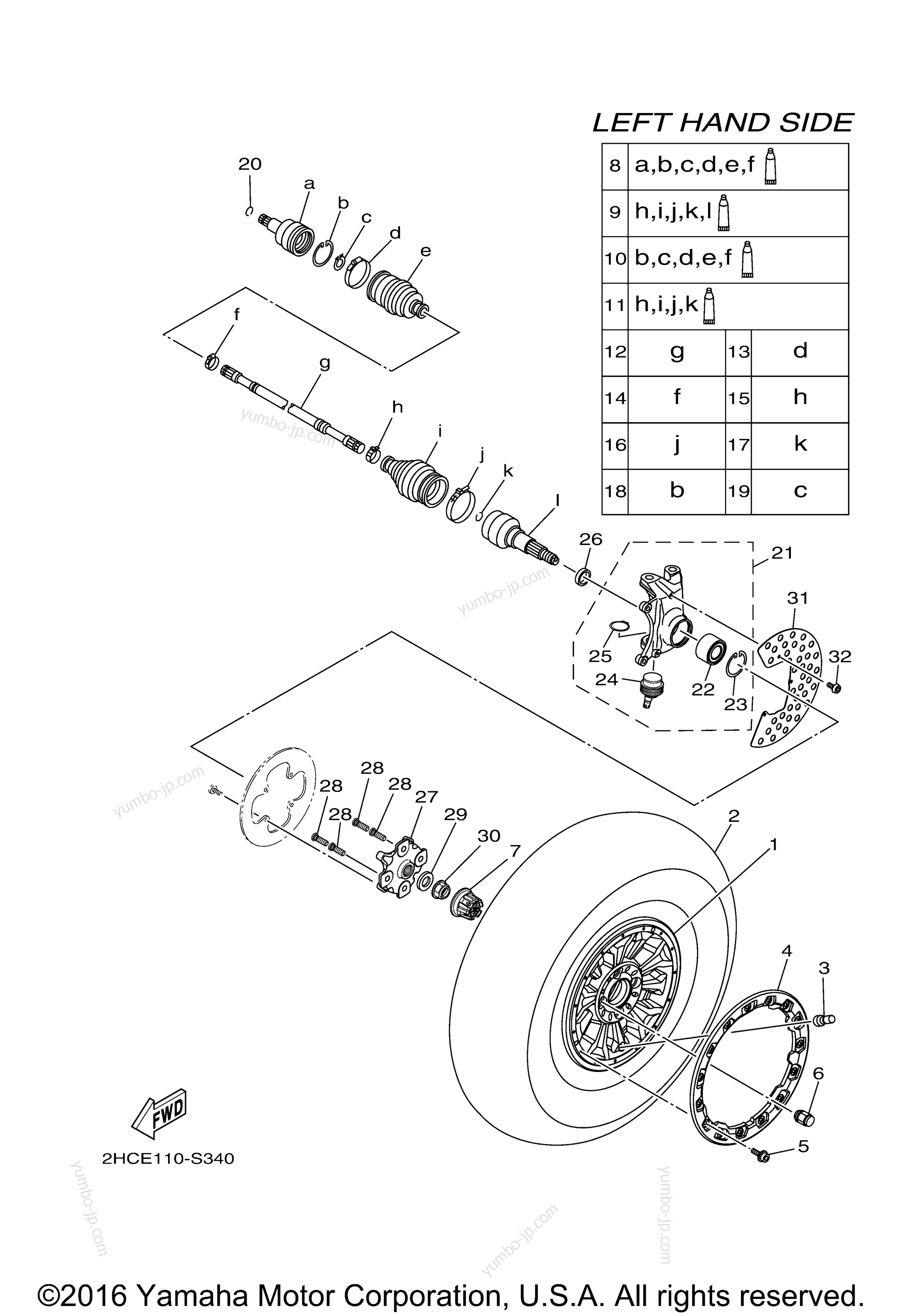 FRONT WHEEL для мотовездеходов YAMAHA YXZ1000R EPS SS SE (YXZ10YESHB) 2017 г.