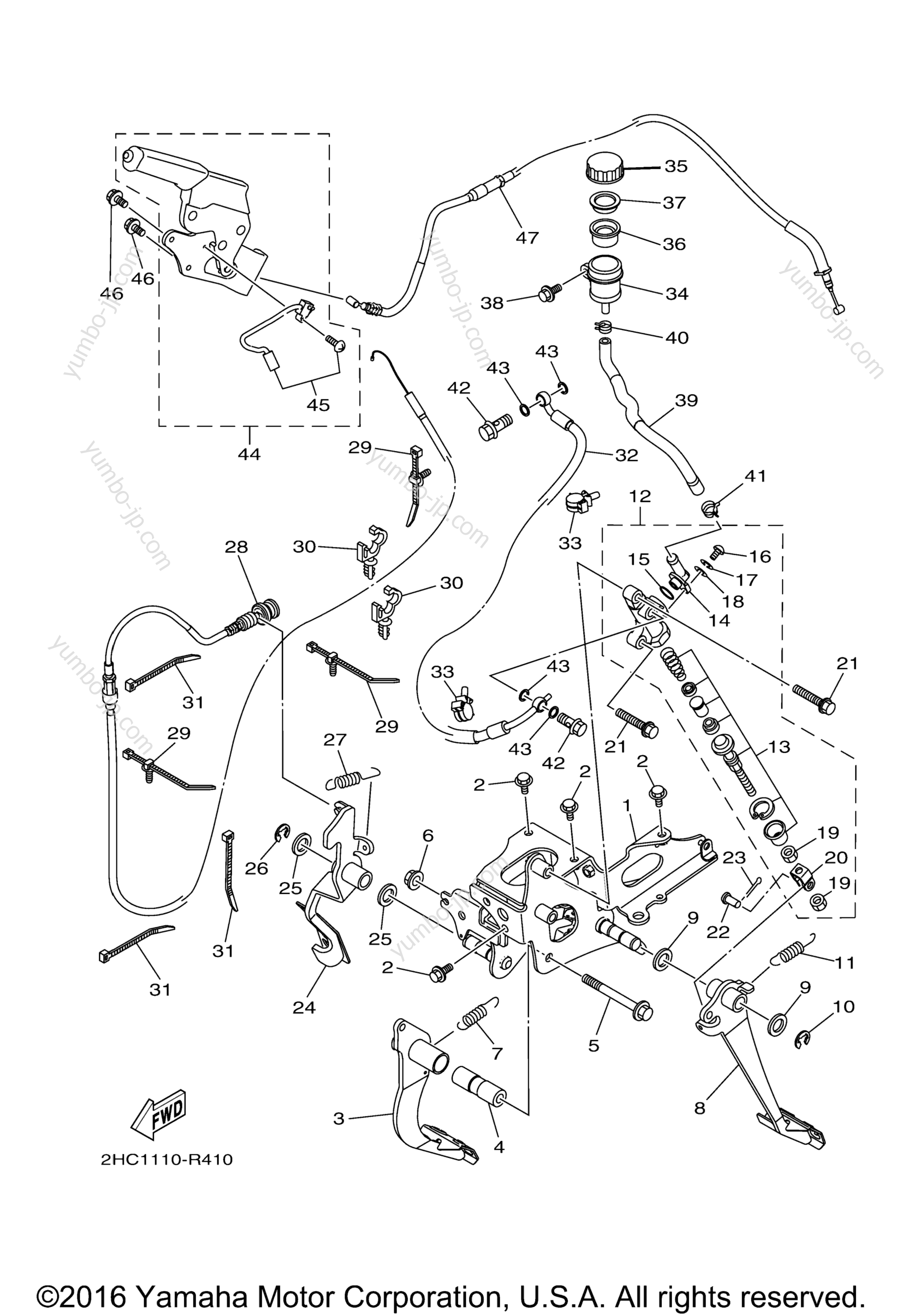 Pedal Wire для мотовездеходов YAMAHA YXZ1000 EPS (YXZ10YPXGL) 2016 г.