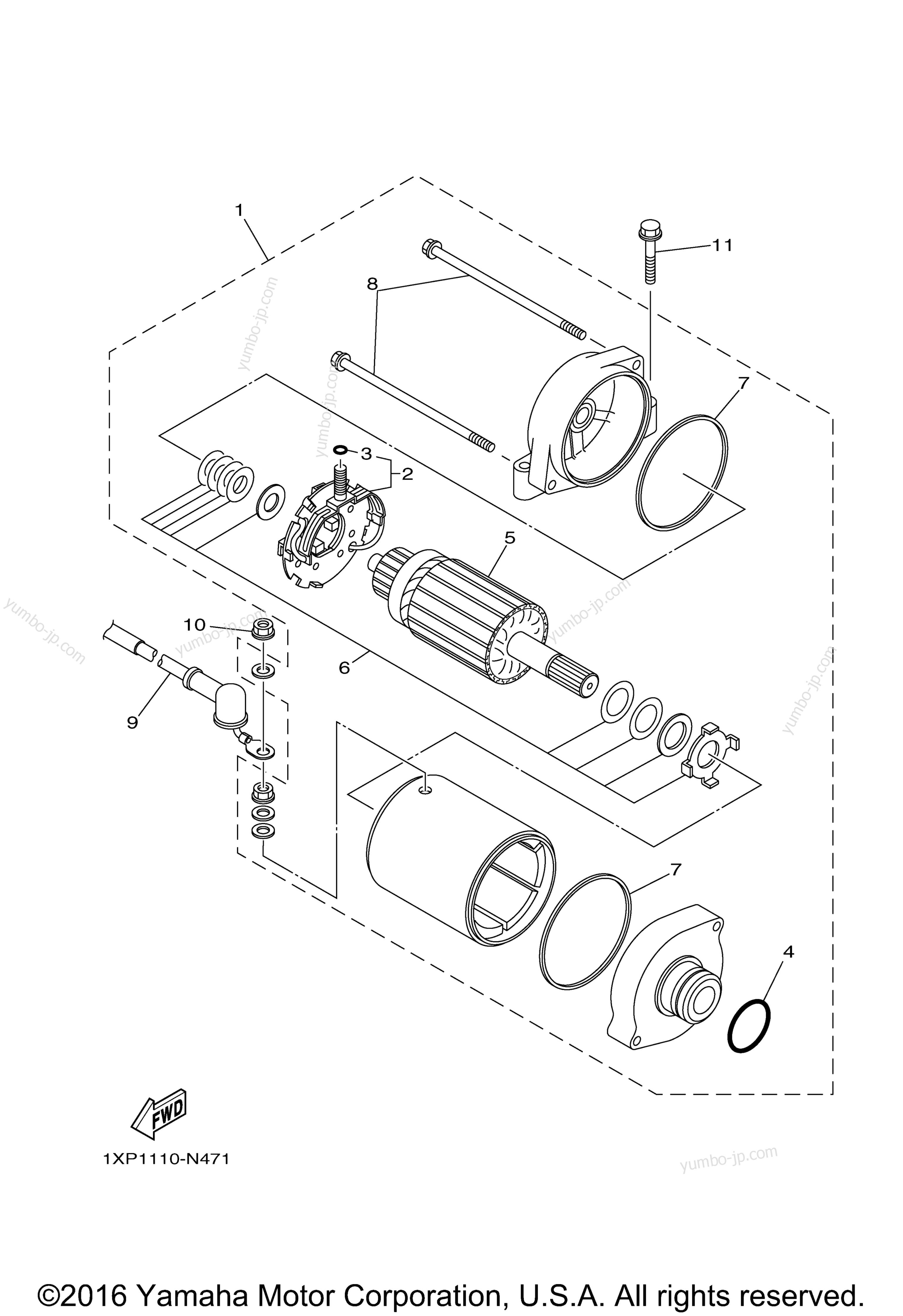 STARTING MOTOR для мотовездеходов YAMAHA VIKING (YXM70VDHHH) 2017 г.