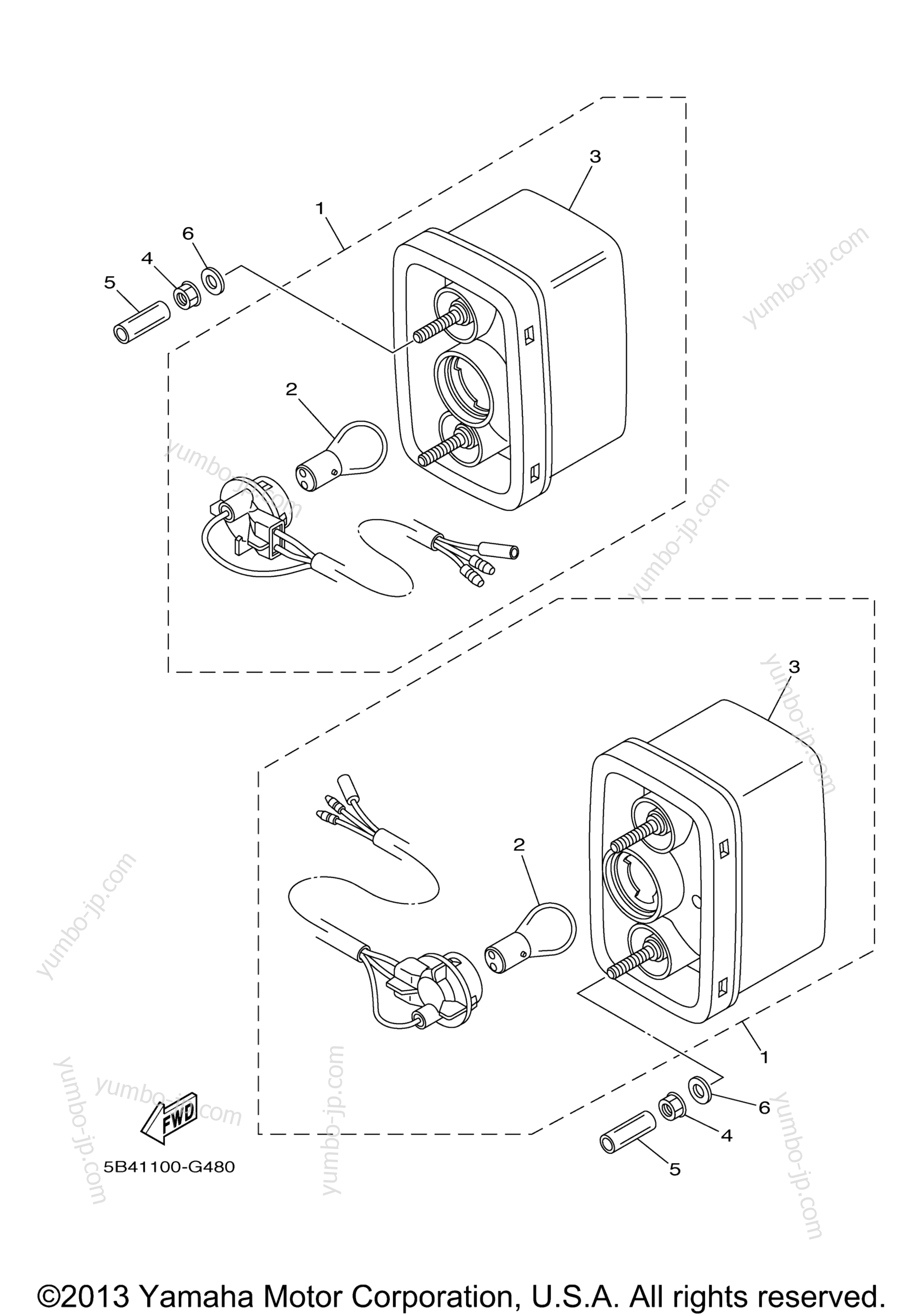 TAILLIGHT для мотовездеходов YAMAHA RHINO 700 FI (YXR70FXGR) 2008 г.