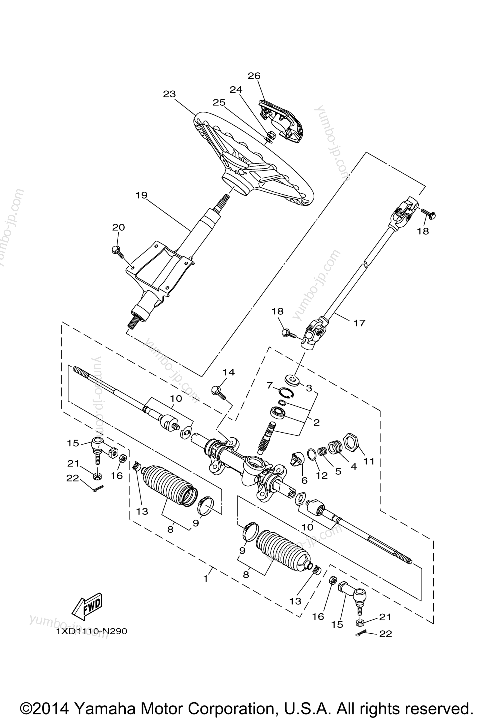 Steering для мотовездеходов YAMAHA VIKING 700 (YXM700DEL) 2014 г.