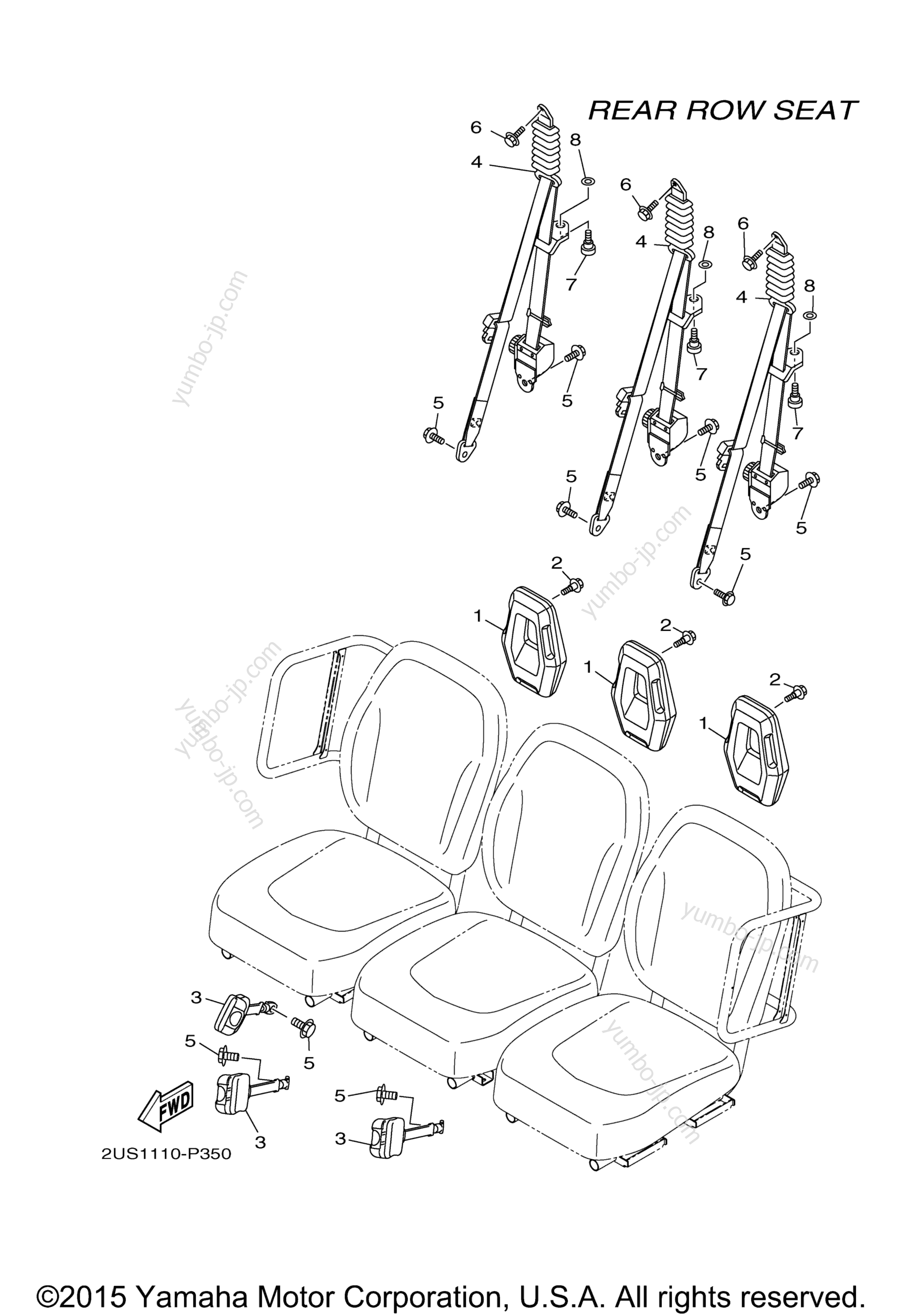 Seat 4 for UTVs YAMAHA VIKING VI EPS RANCH EDITION (YXC70VPRGC) 2016 year