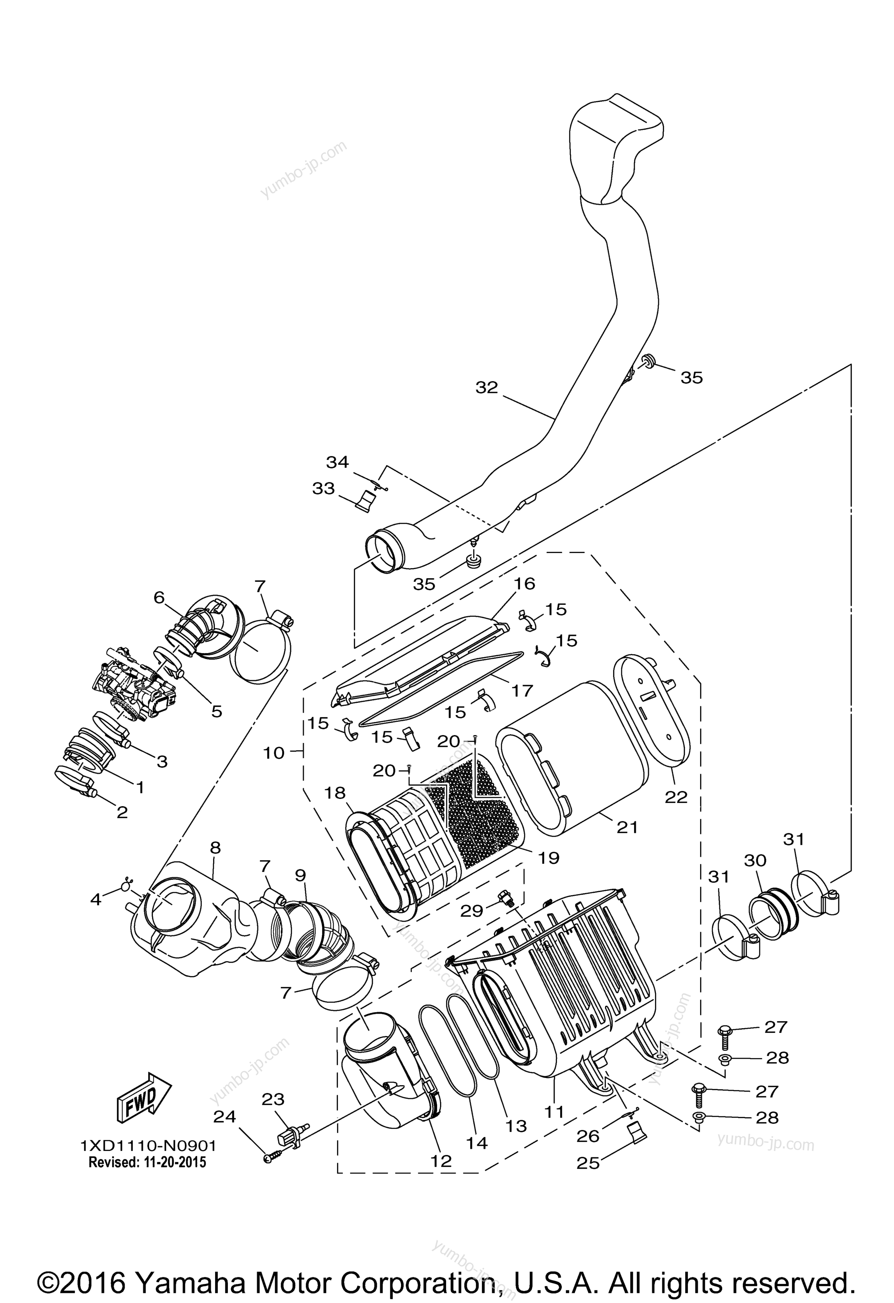 Intake для мотовездеходов YAMAHA VIKING EPS HUNTER (YXM70VPHGH) 2016 г.