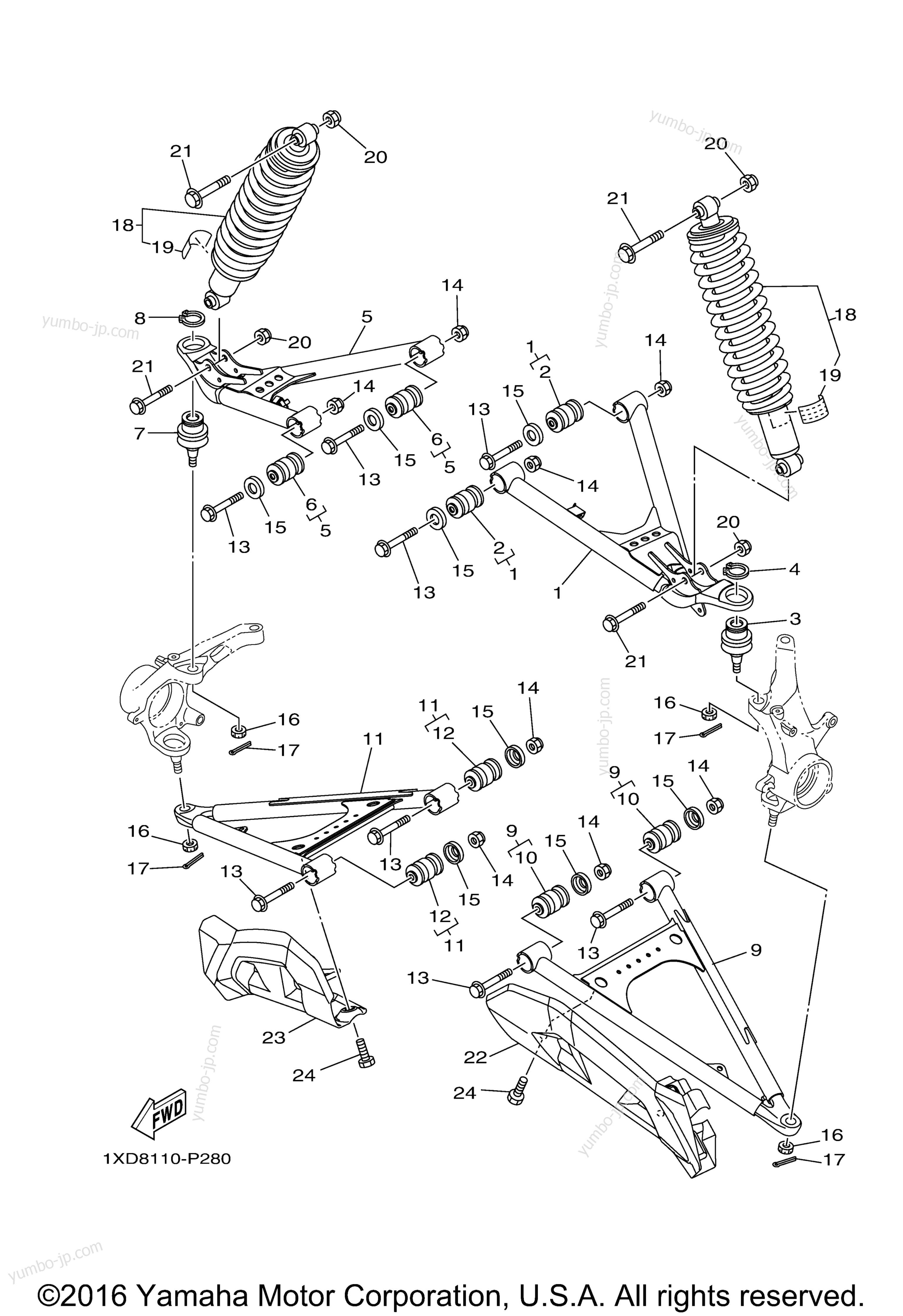 Front Suspension Wheel для мотовездеходов YAMAHA VIKING (YXM70VDHHH) 2017 г.