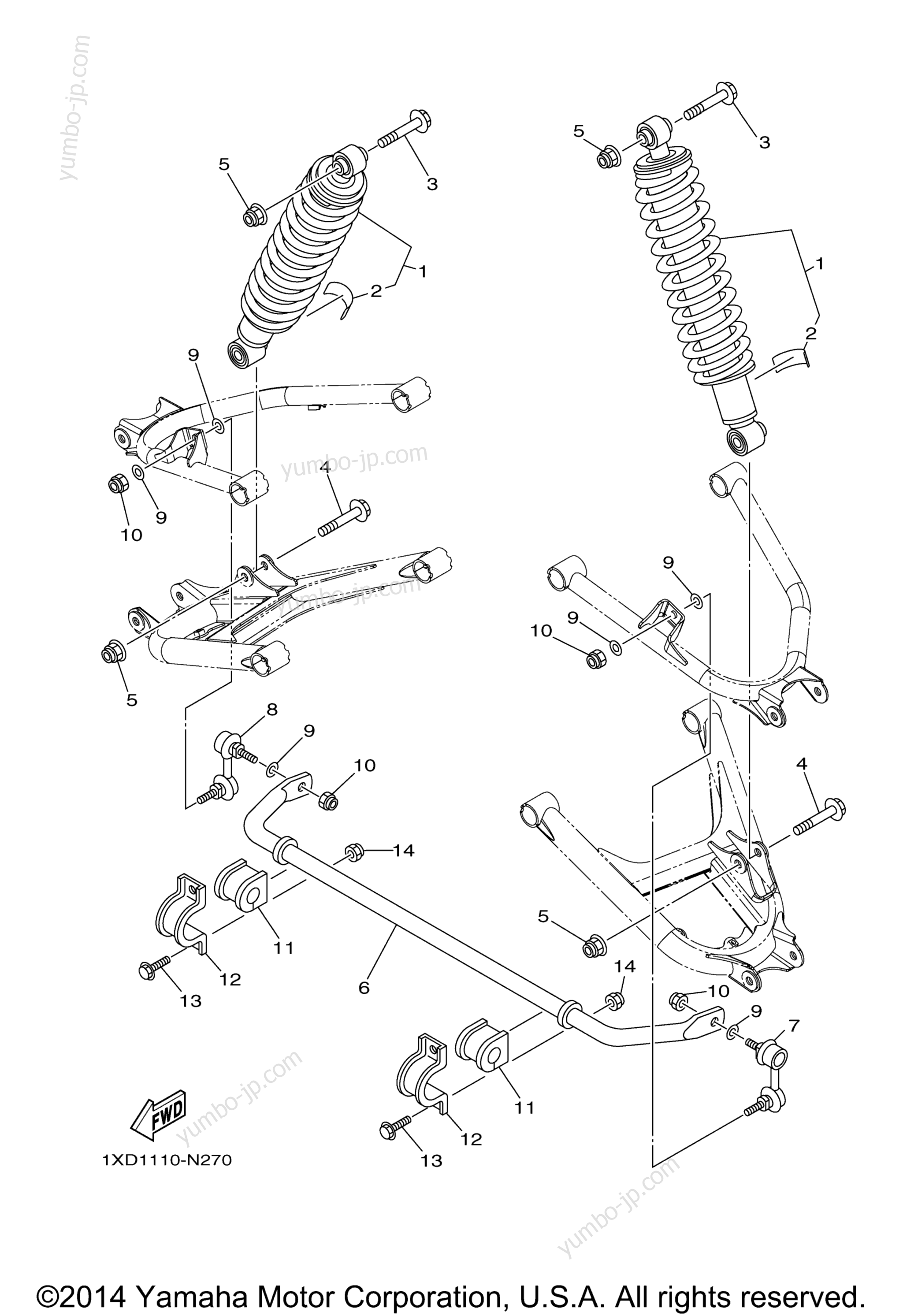 Rear Suspension для мотовездеходов YAMAHA VIKING (YXM700DFL) 2015 г.