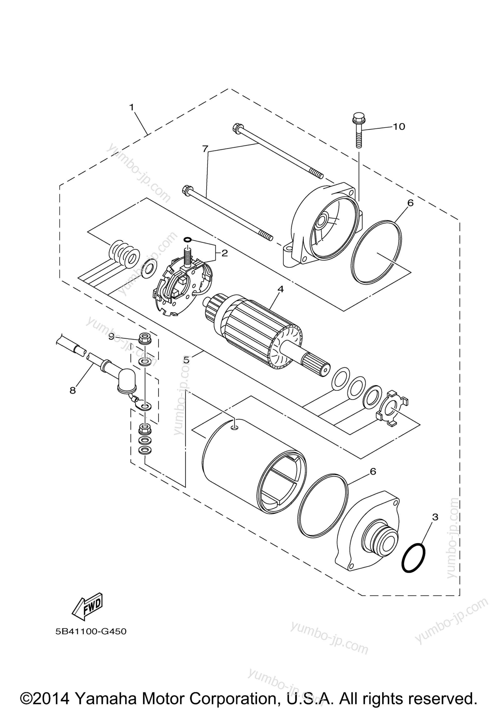 STARTING MOTOR for UTVs YAMAHA VIKING 700 (YXM700DEL) 2014 year