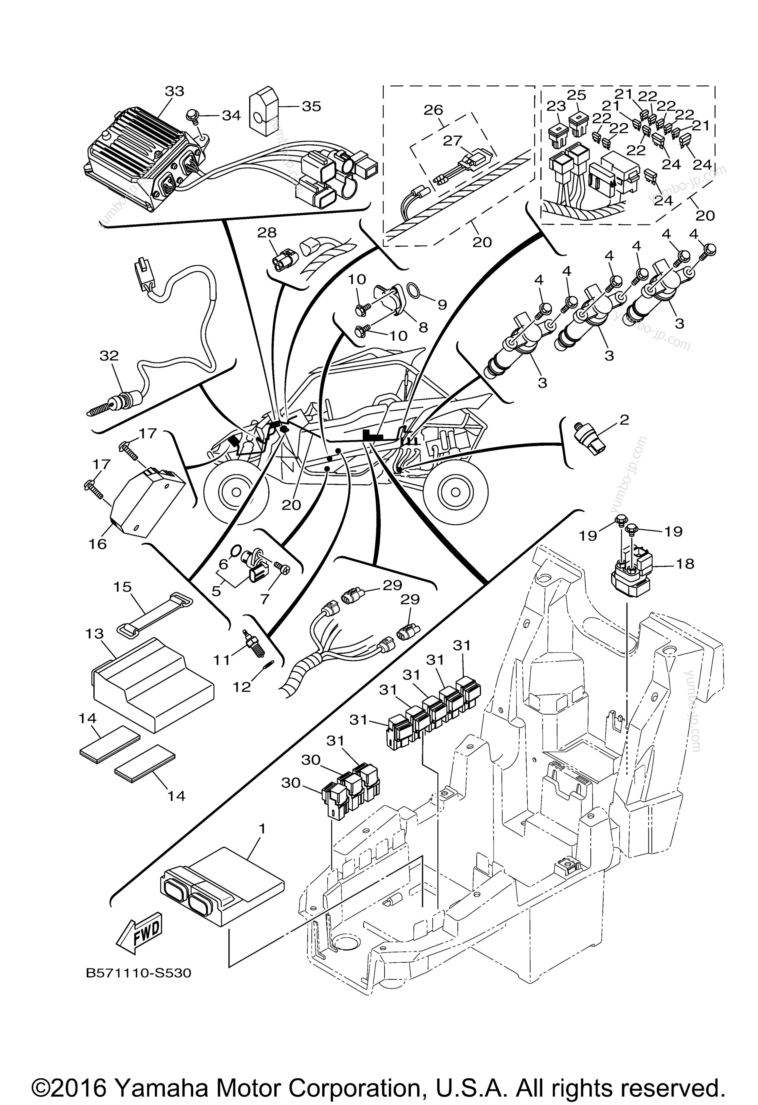 Electrical 1 для мотовездеходов YAMAHA YXZ1000R EPS SS SE (YXZ10YESHB) 2017 г.