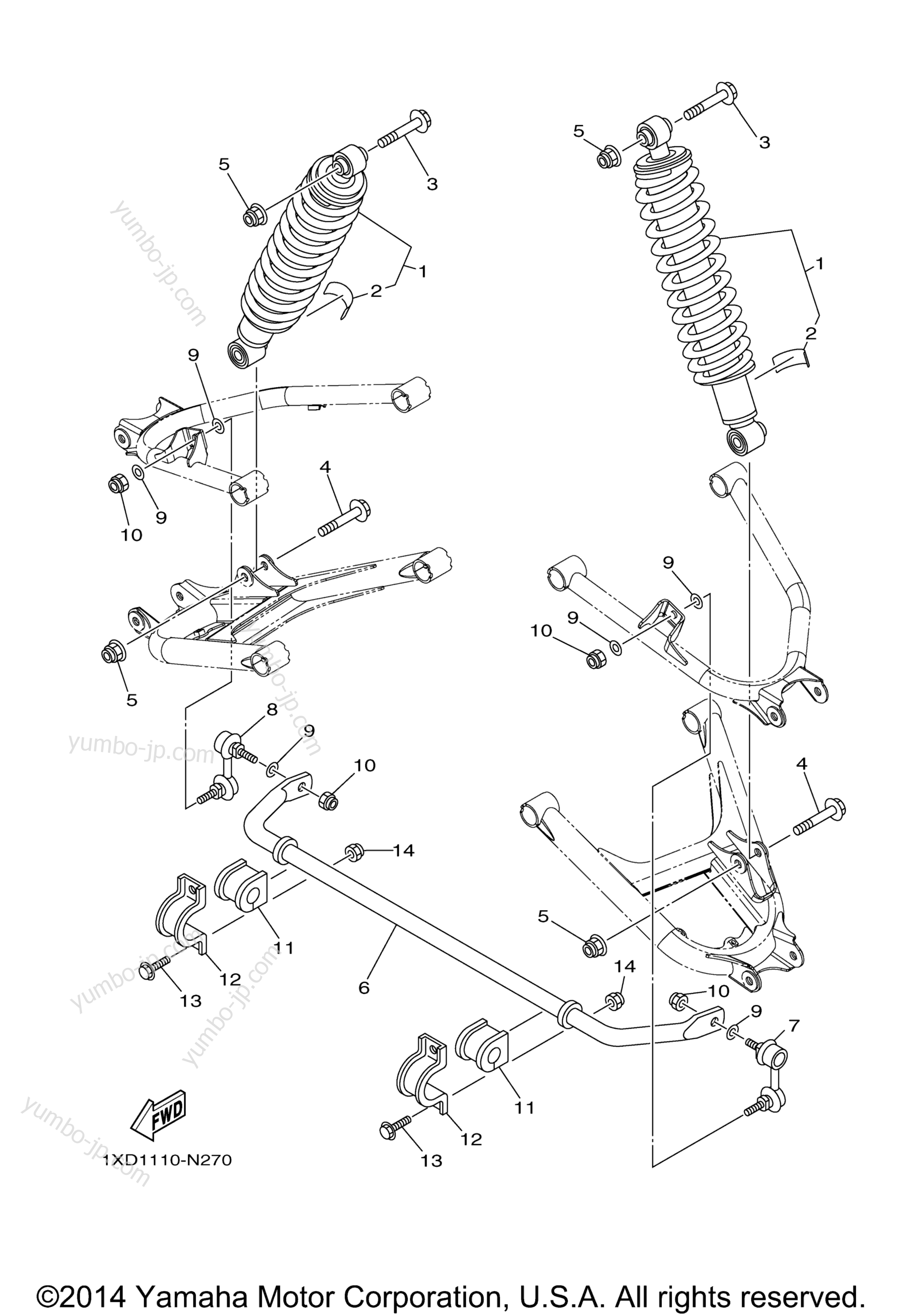 Rear Suspension для мотовездеходов YAMAHA VIKING 700 (YXM700DEL) 2014 г.