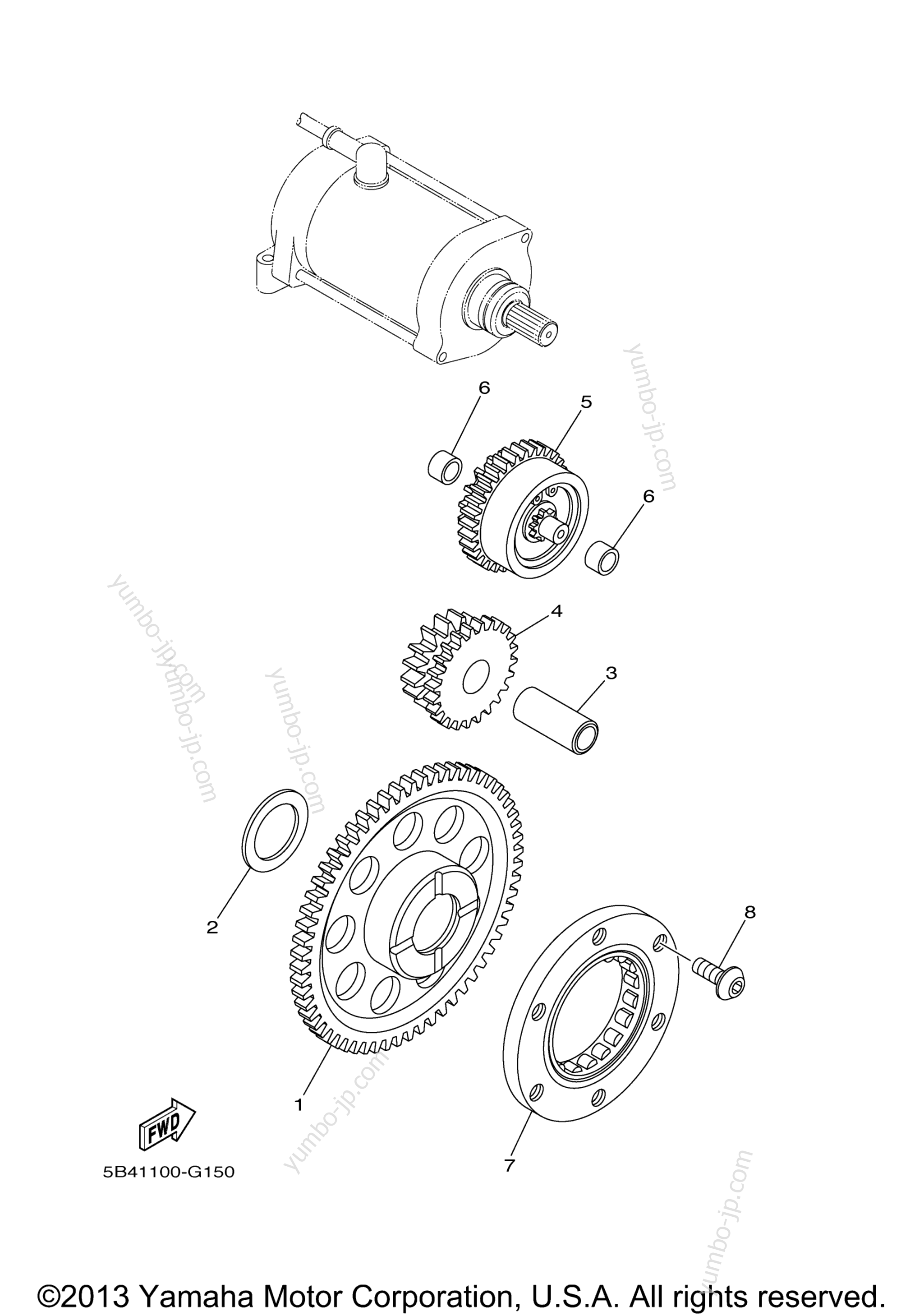 STARTER CLUTCH for UTVs YAMAHA RHINO 700 FI SPORT EDITION (YXR70FSPX) 2008 year