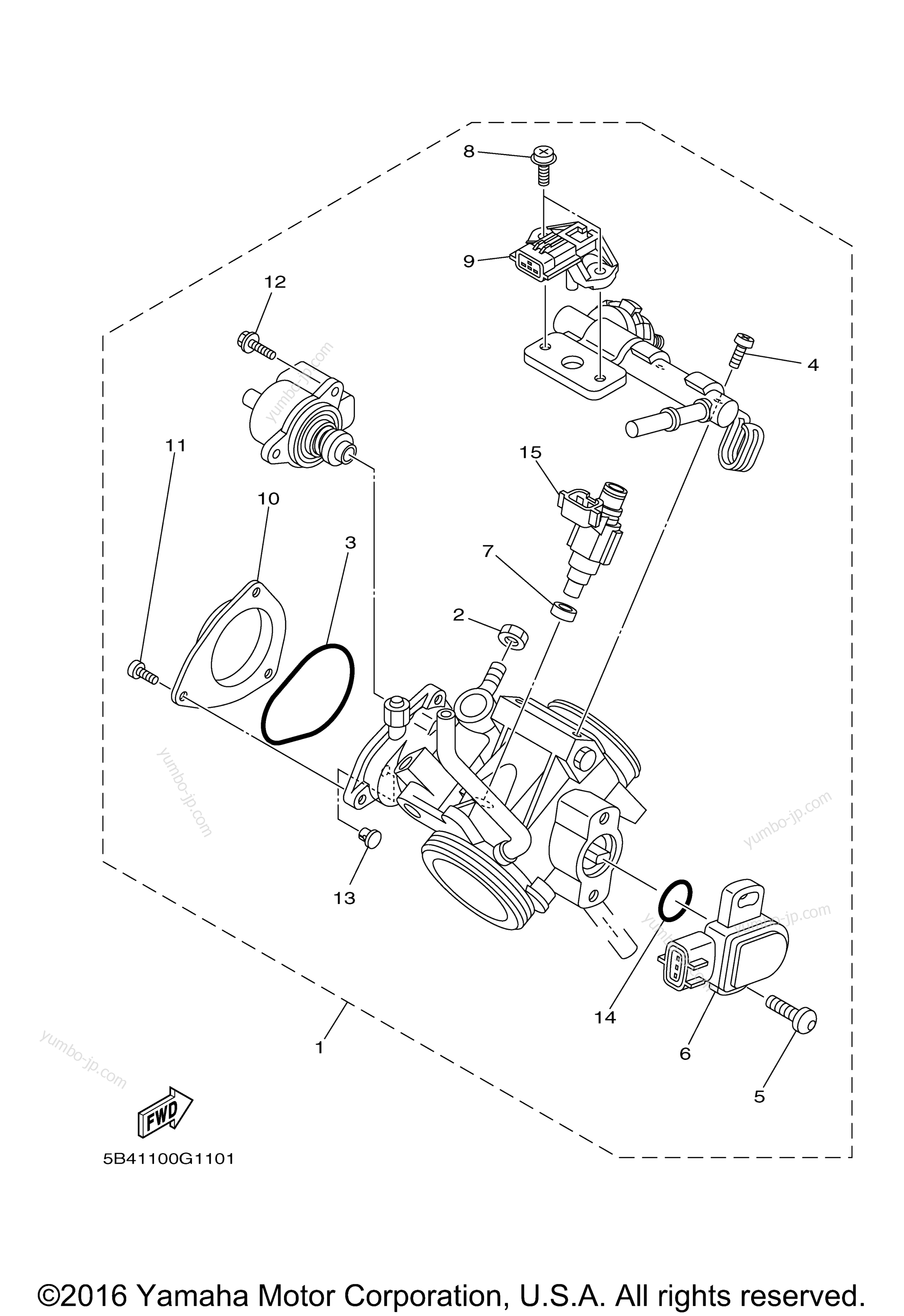 Throttle Body Assy for UTVs YAMAHA RHINO 700 FI SPECIAL EDITION (YXR7FSEYR) 2009 year