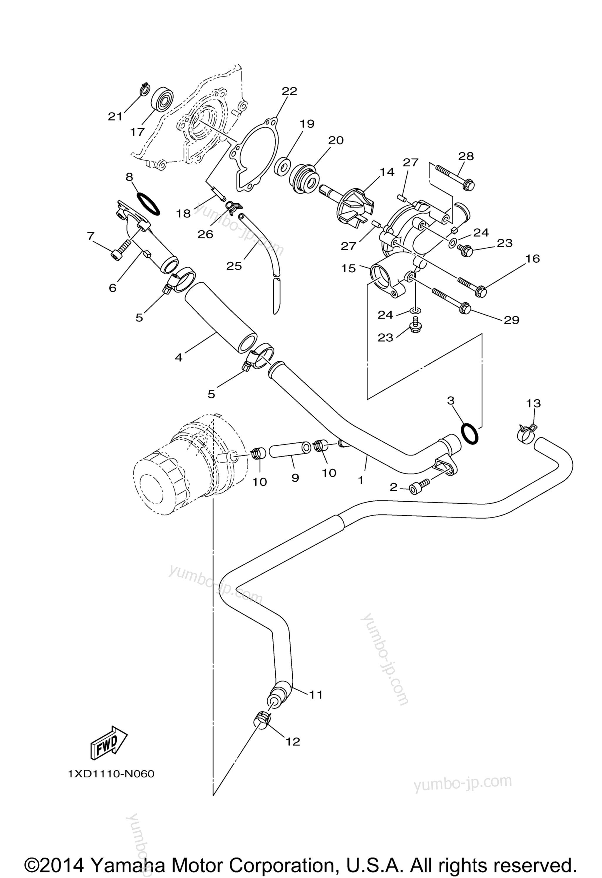 WATER PUMP for UTVs YAMAHA VIKING (YXM700DFL) 2015 year