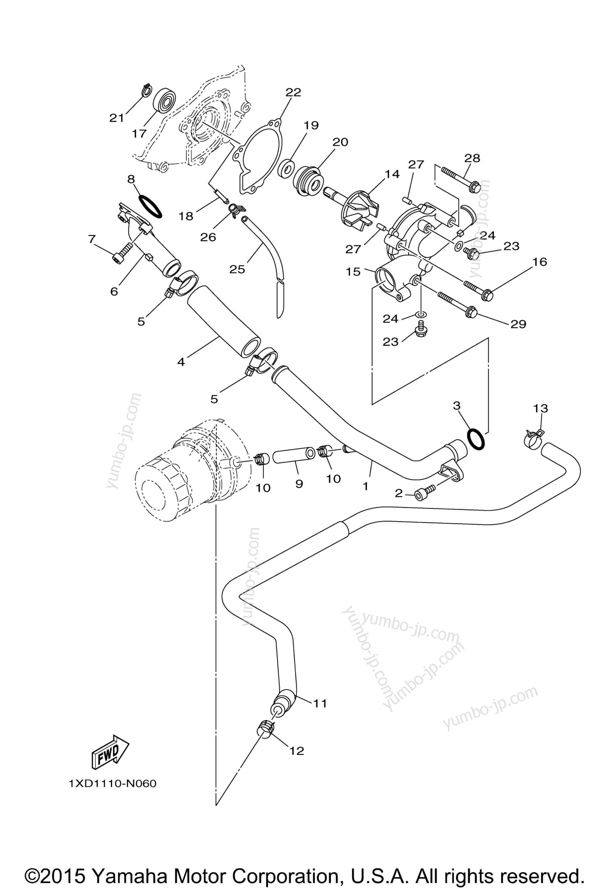 WATER PUMP for UTVs YAMAHA VIKING (YXM70VDXGG) 2016 year