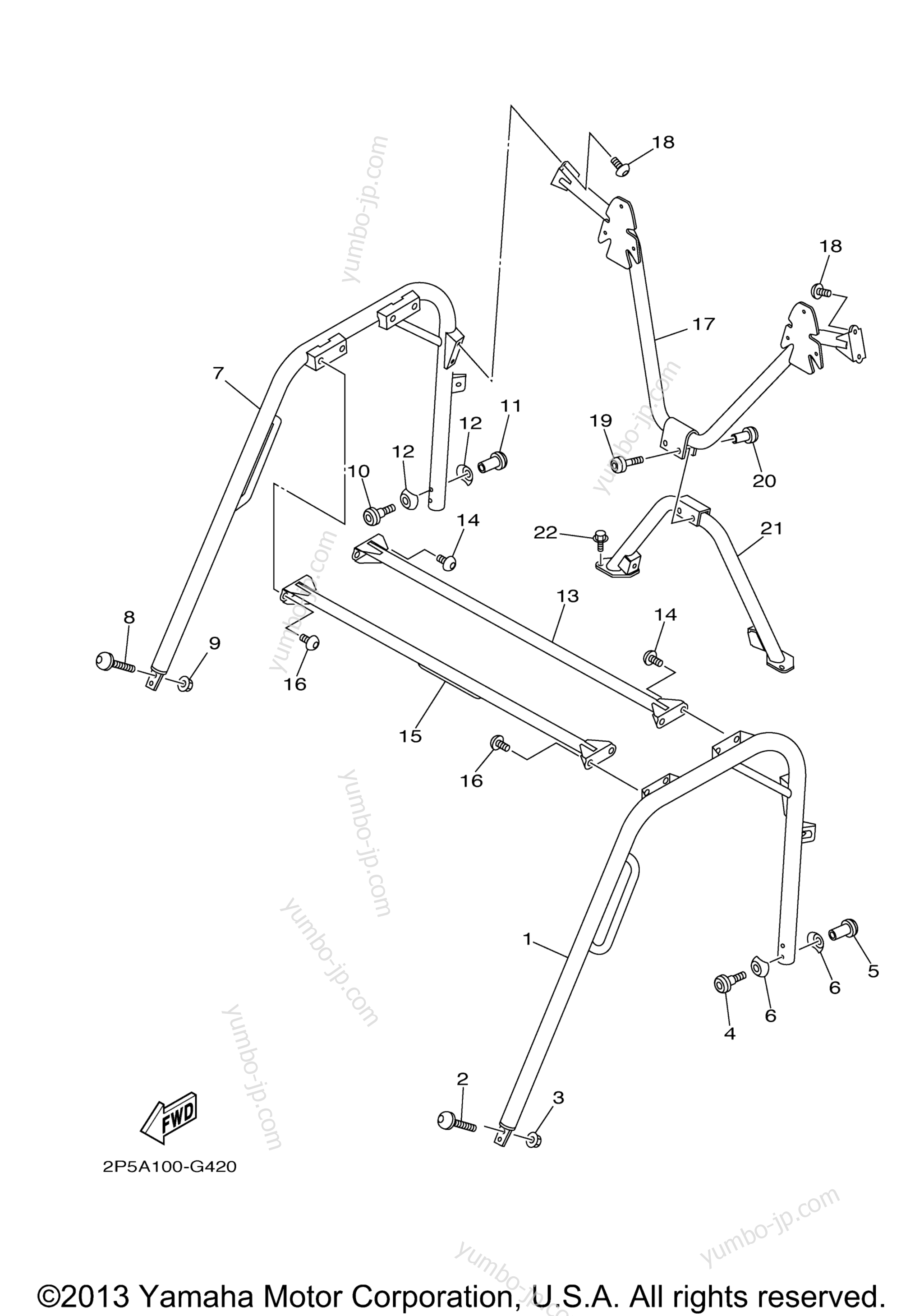 Guard 2 for UTVs YAMAHA RHINO 450 (YXR45FXR) 2008 year