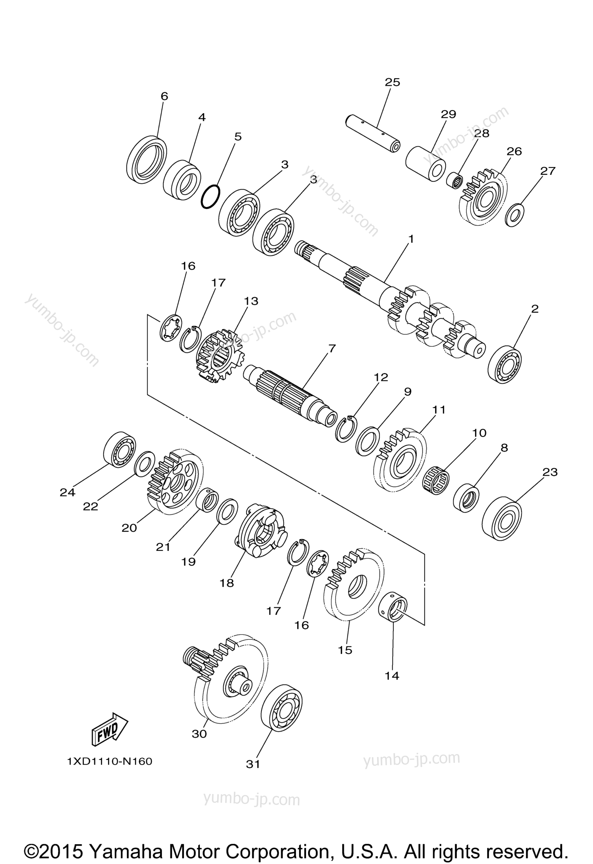 TRANSMISSION для мотовездеходов YAMAHA VIKING (YXM70VDXGR) 2016 г.