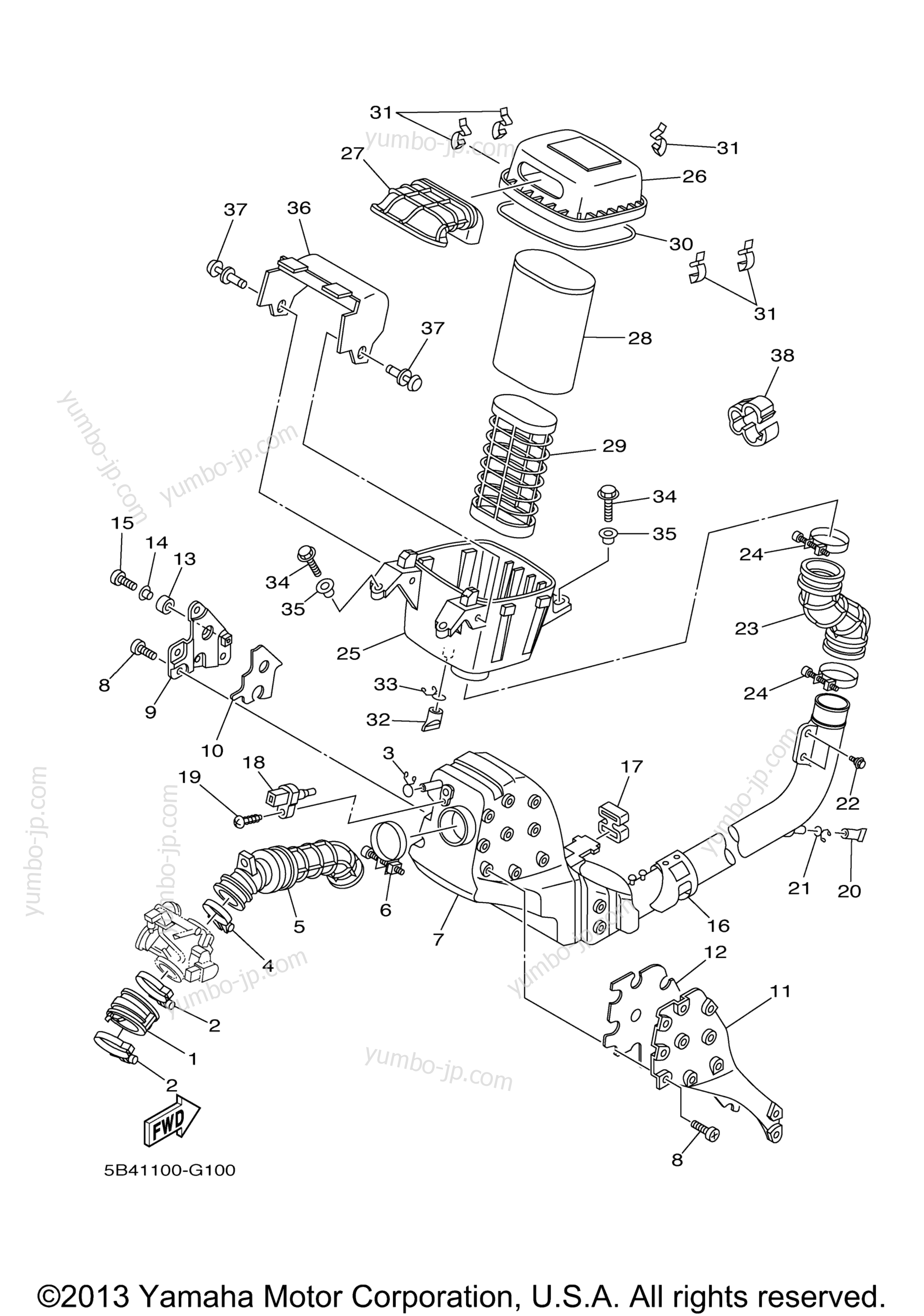 Intake для мотовездеходов YAMAHA RHINO 700FI (YXR70FXR) 2008 г.