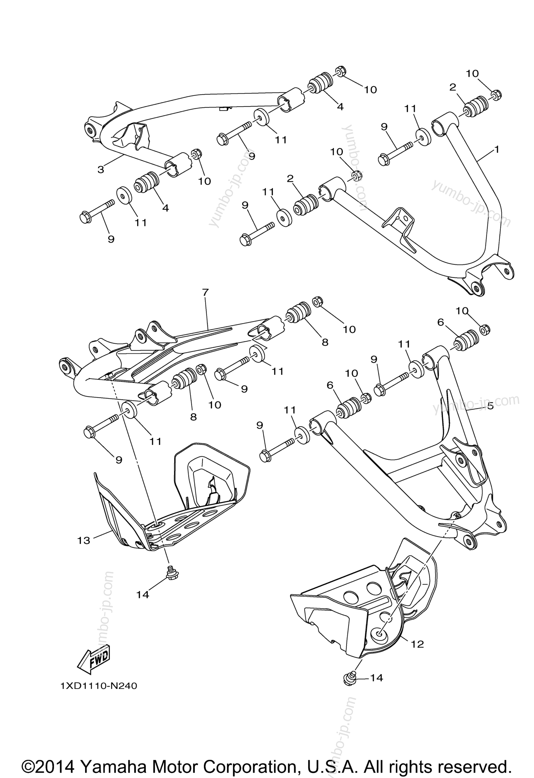 REAR ARM для мотовездеходов YAMAHA VIKING 700 (YXM700DEL) 2014 г.