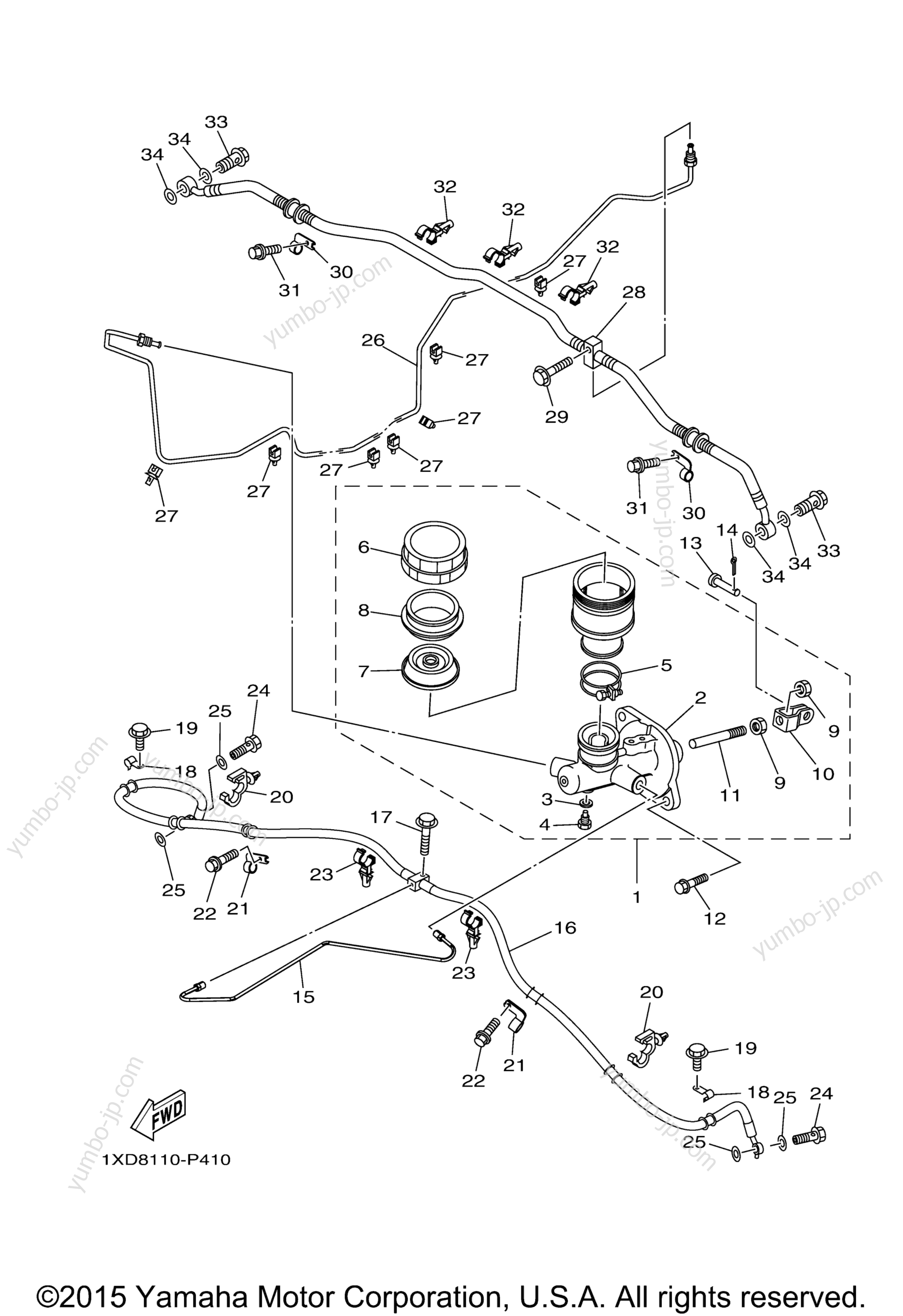 Master Cylinder для мотовездеходов YAMAHA VIKING EPS HUNTER (YXM70VPHGH) 2016 г.