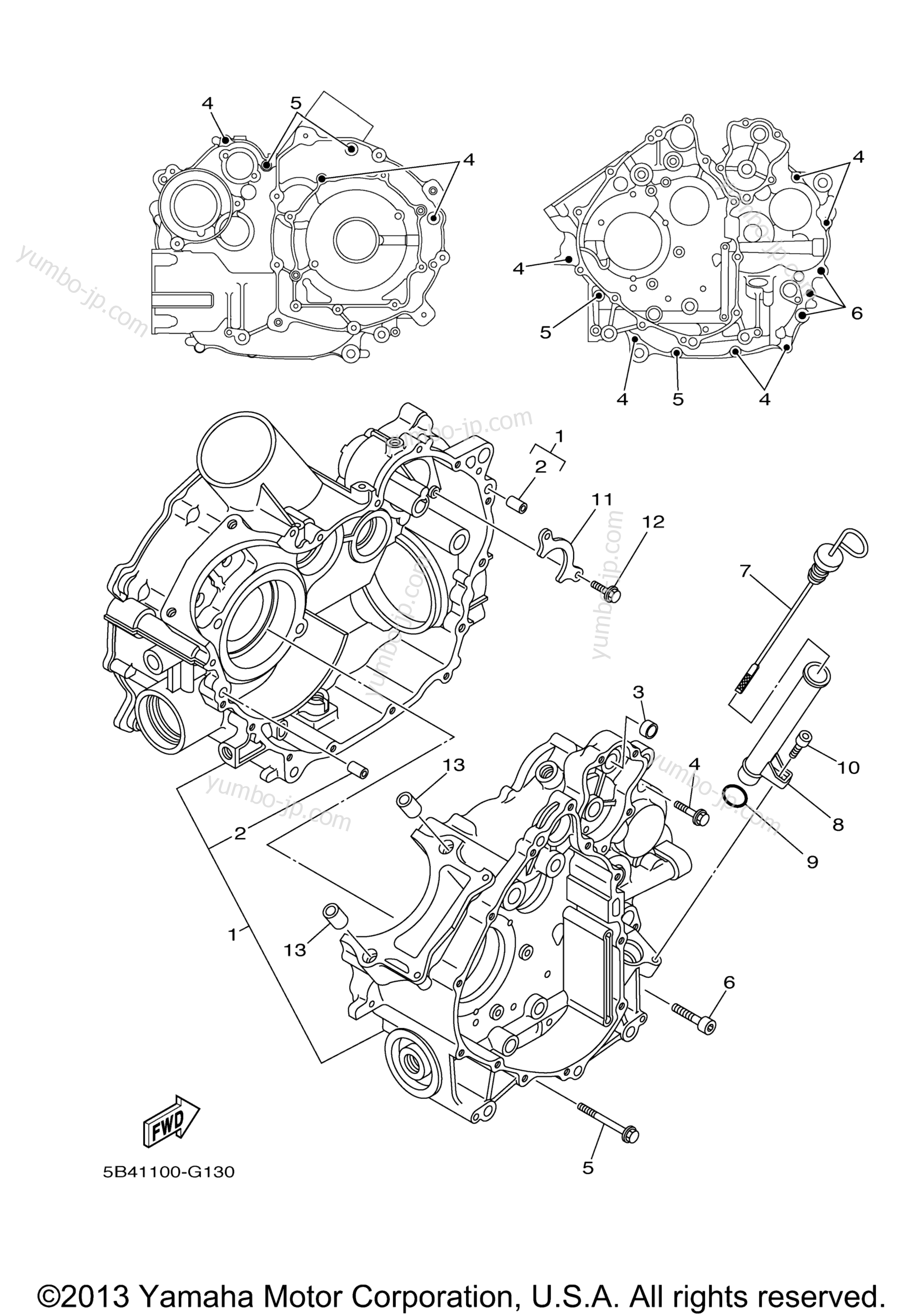 CRANKCASE for UTVs YAMAHA RHINO 700 FI SPECIAL EDITION II (YXR70FSP2X) 2008 year