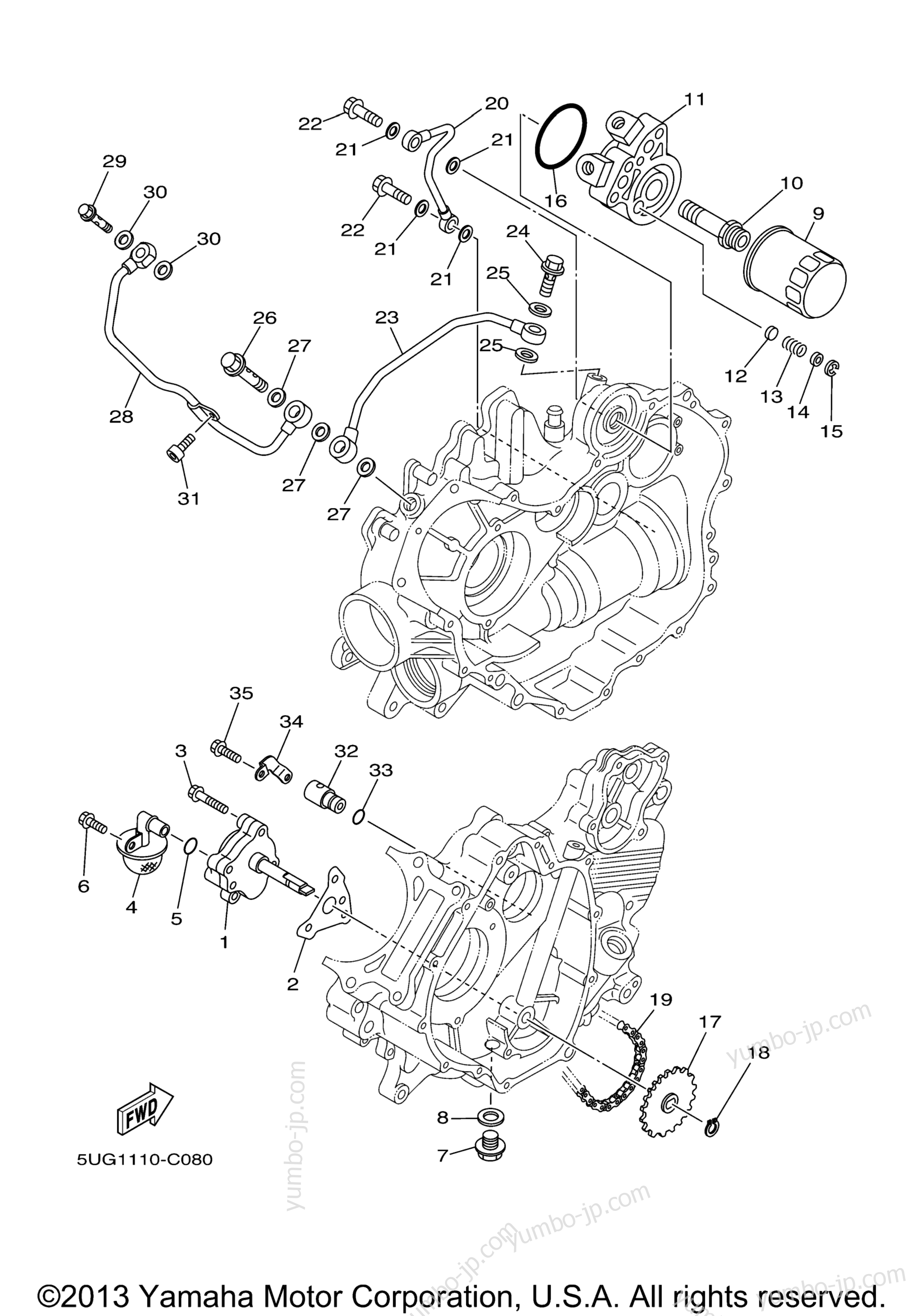 Масляный насос для мотовездеходов YAMAHA RHINO 660 (YXR660FAS) 2004 г.