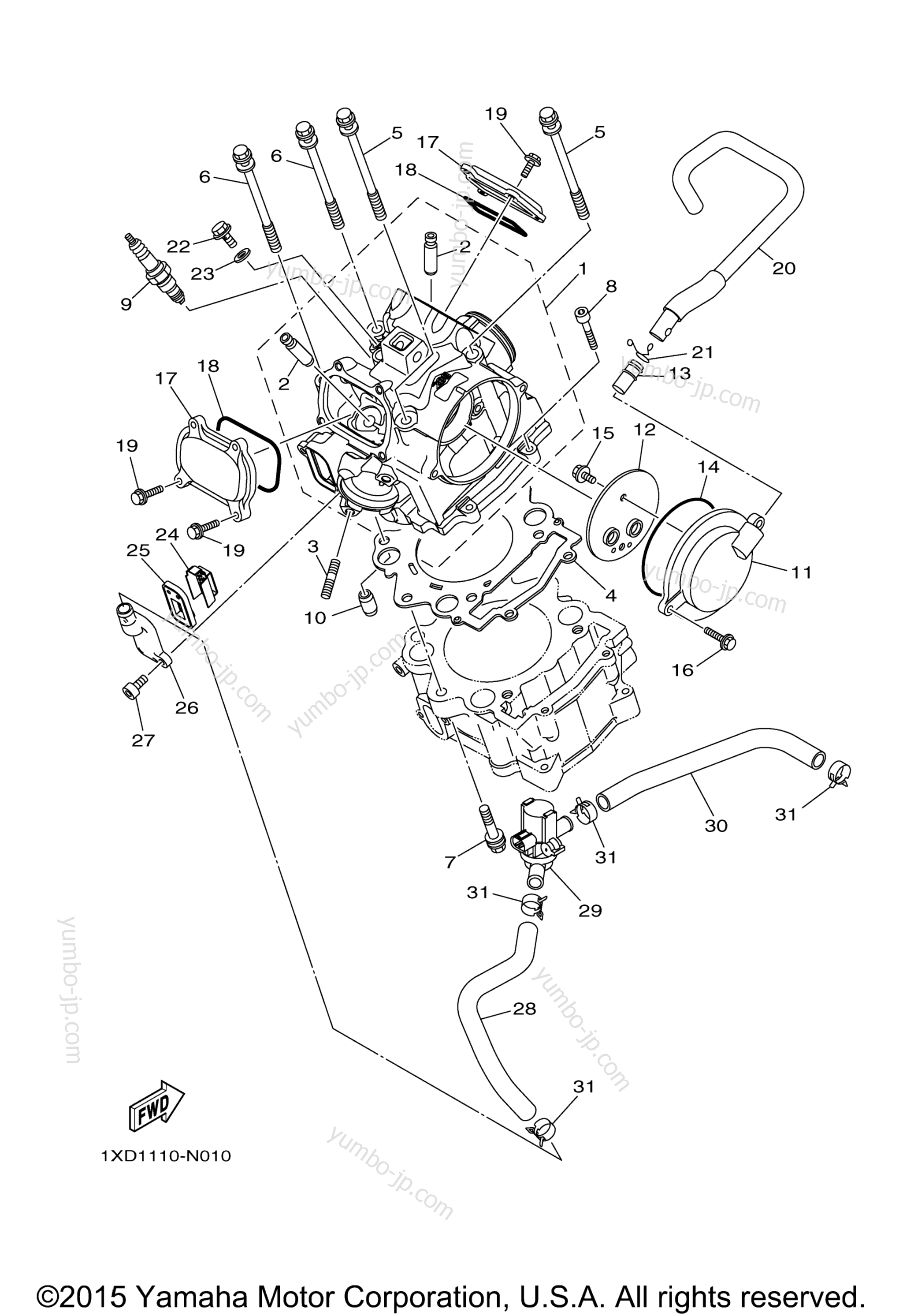 CYLINDER HEAD for UTVs YAMAHA VIKING EPS HUNTER (YXM70VPHGH) 2016 year