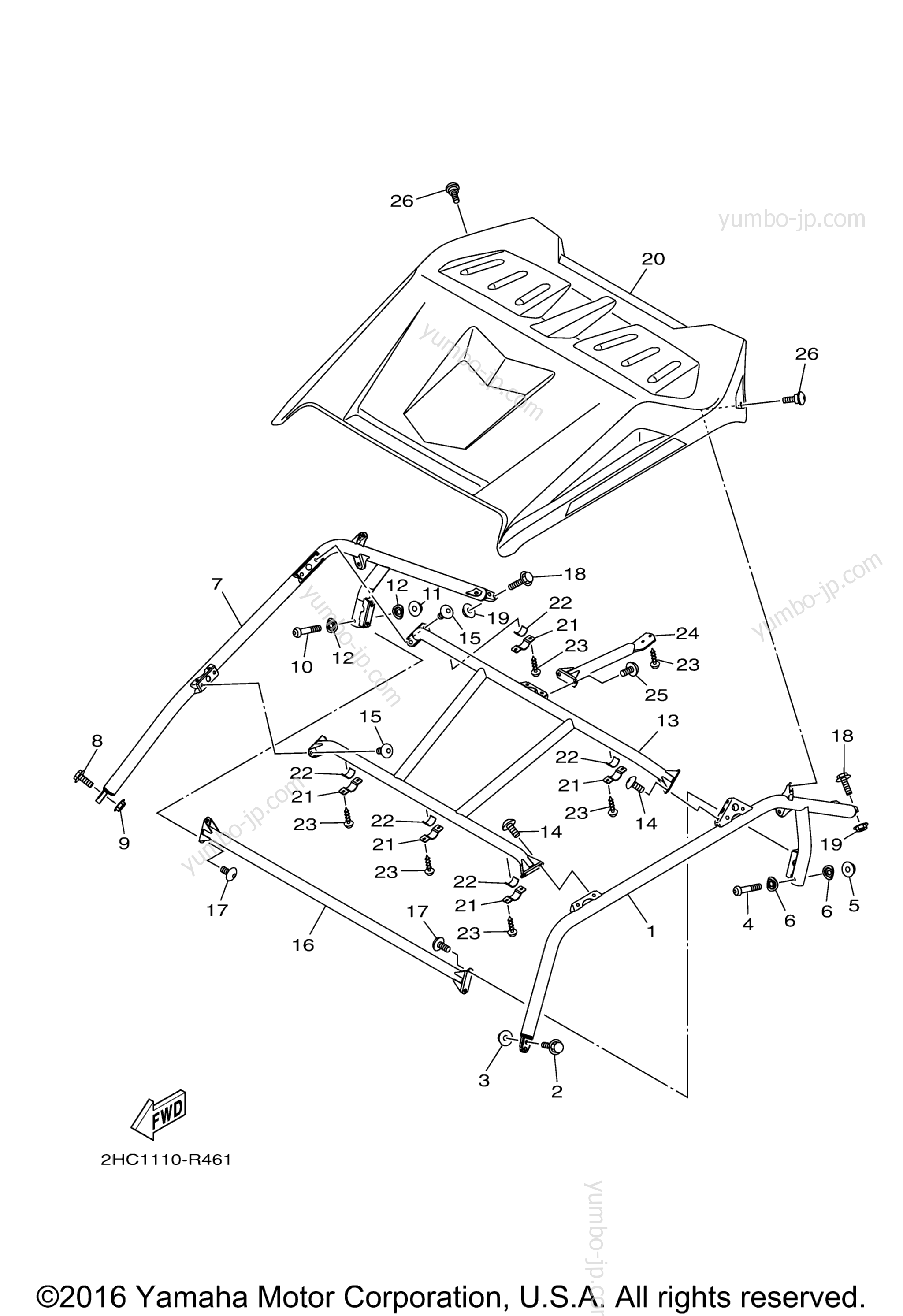 Guard 2 для мотовездеходов YAMAHA YXZ1000 EPS (YXZ10YPXGO) 2016 г.