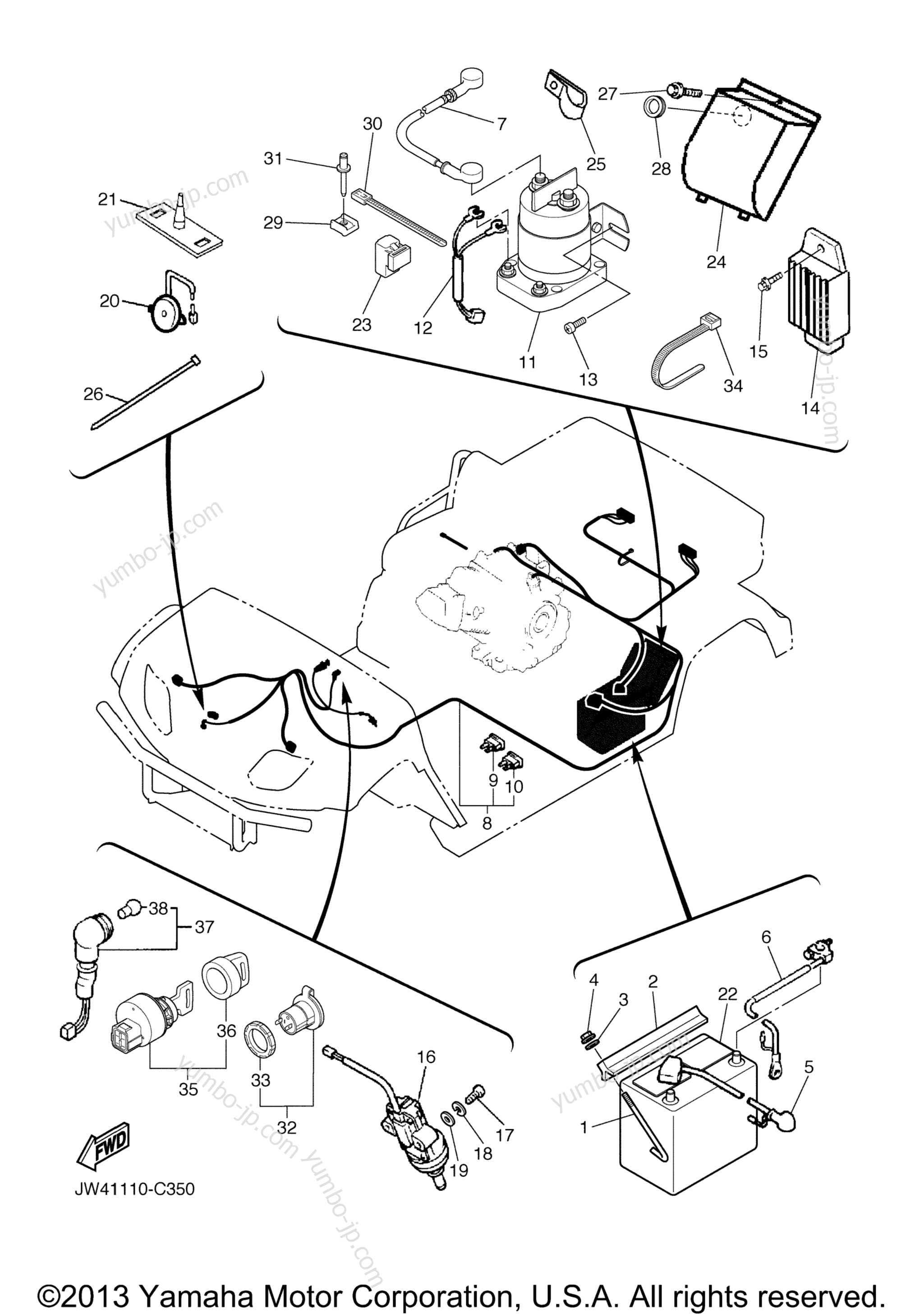 Electrical 2 for UTVs YAMAHA PRO HAULER 700 (YXP700AS) 2004 year