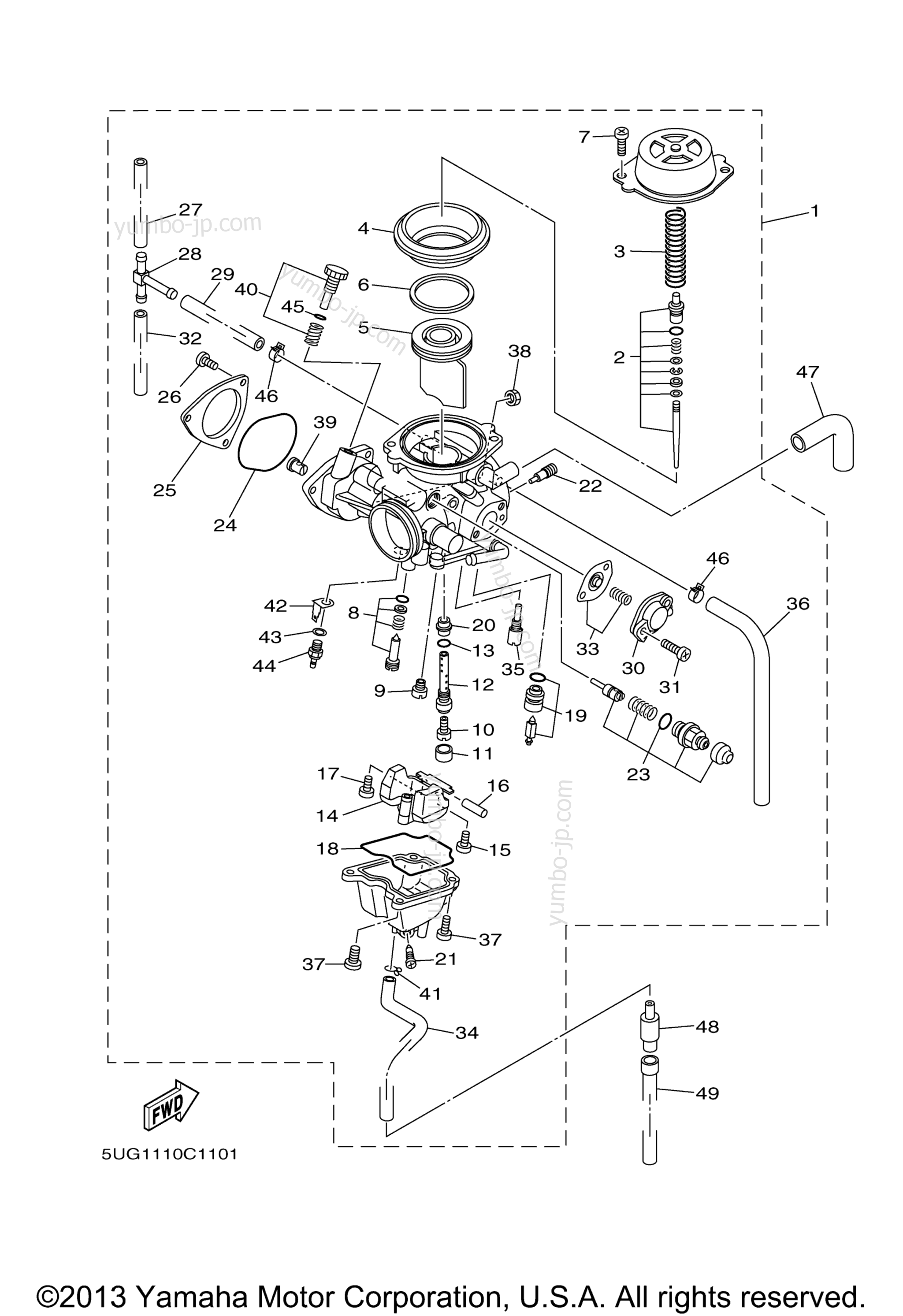 CARBURETOR for UTVs YAMAHA RHINO 660 (YXR660FAS) 2004 year