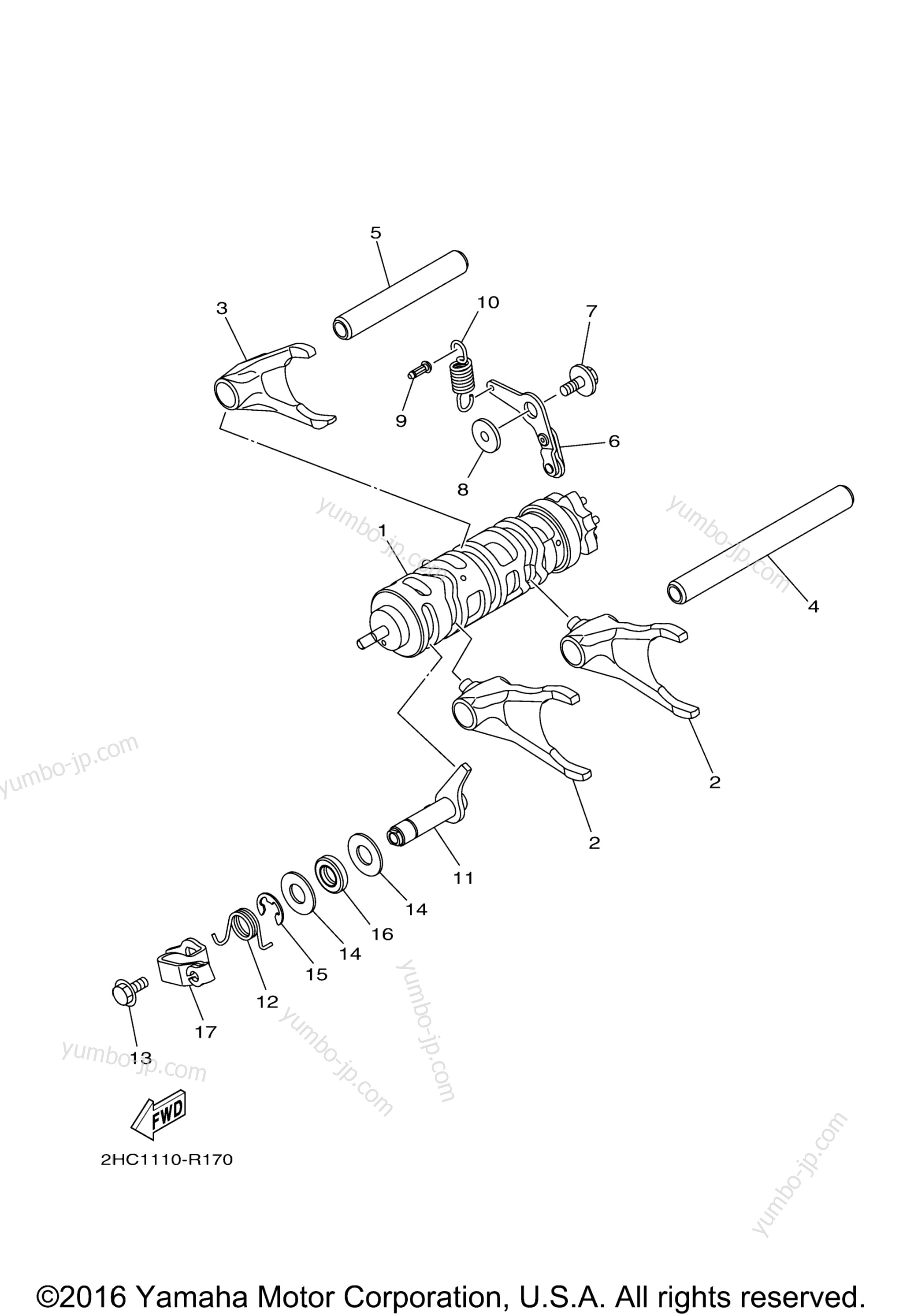 Shift Cam Fork for UTVs YAMAHA YXZ1000 EPS (YXZ10YPXGL) 2016 year