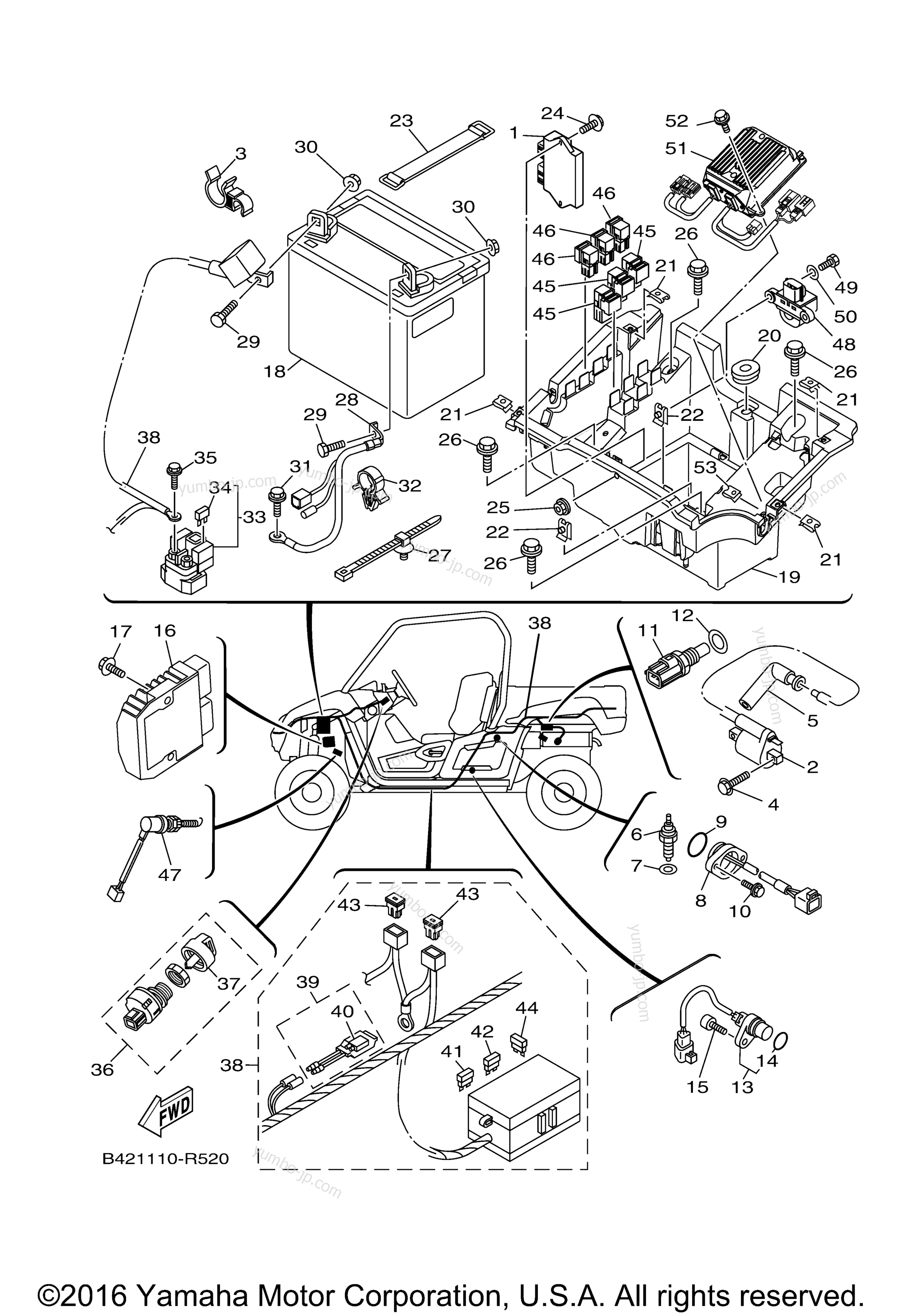 Electrical 1 for UTVs YAMAHA VIKING EPS (YXM70VPAHL) 2017 year