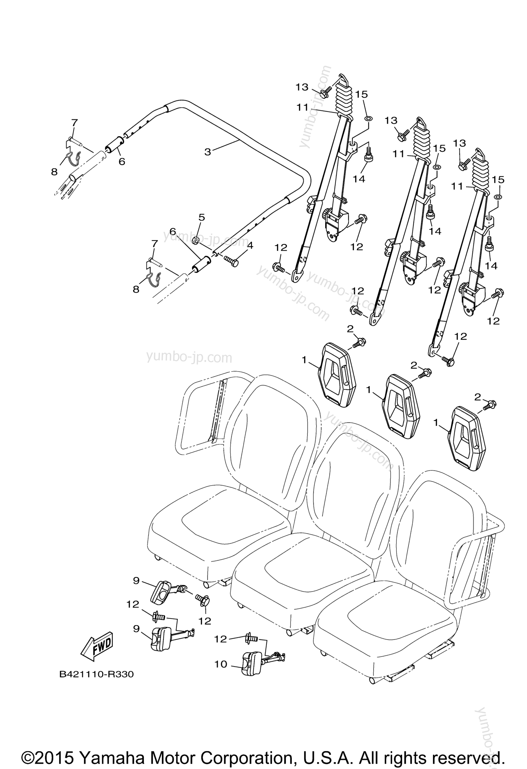 Seat 2 for UTVs YAMAHA VIKING (YXM70VDXGG) 2016 year