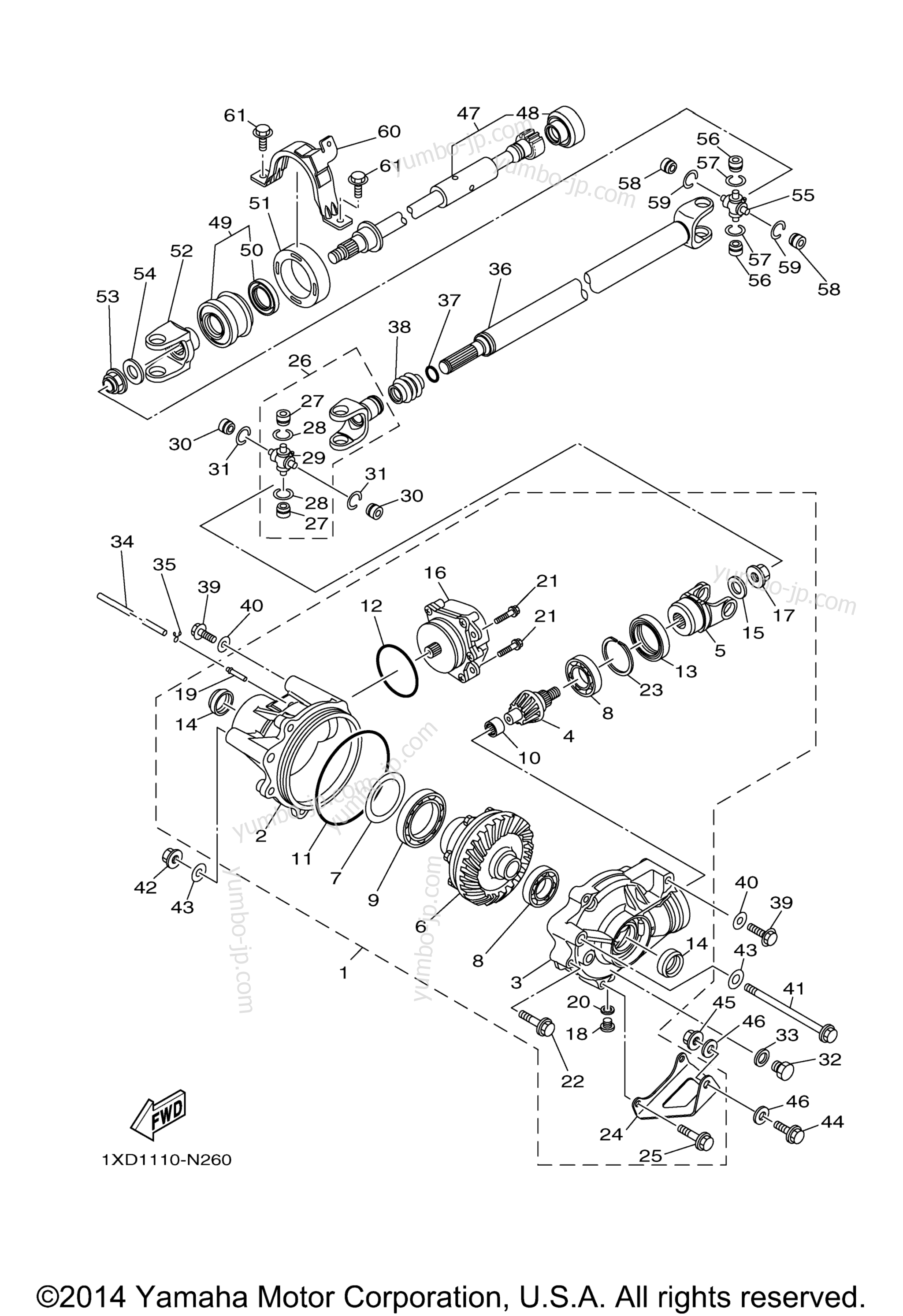 Front Differential for UTVs YAMAHA VIKING 700 (YXM700DEL) 2014 year