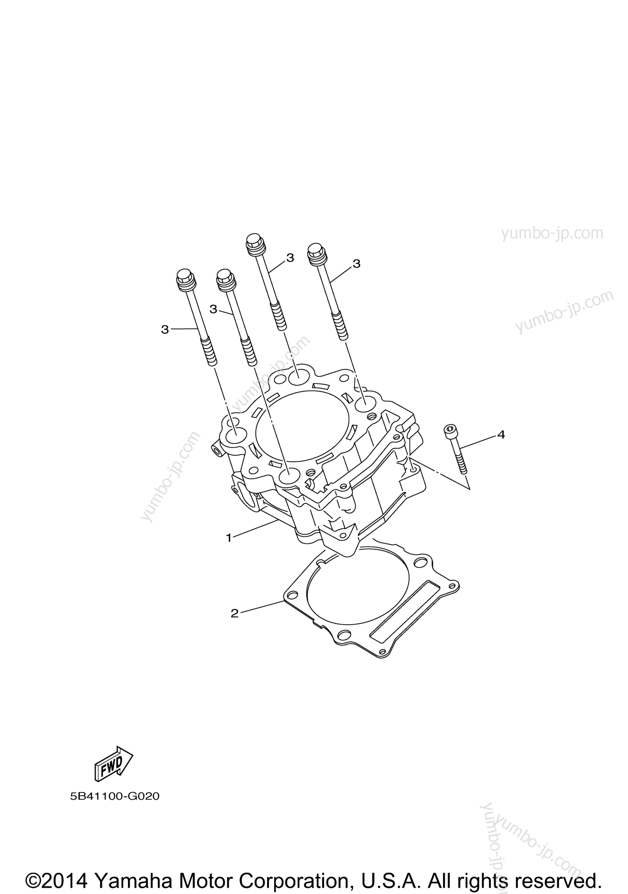 CYLINDER for UTVs YAMAHA VIKING (YXM700DFL) 2015 year