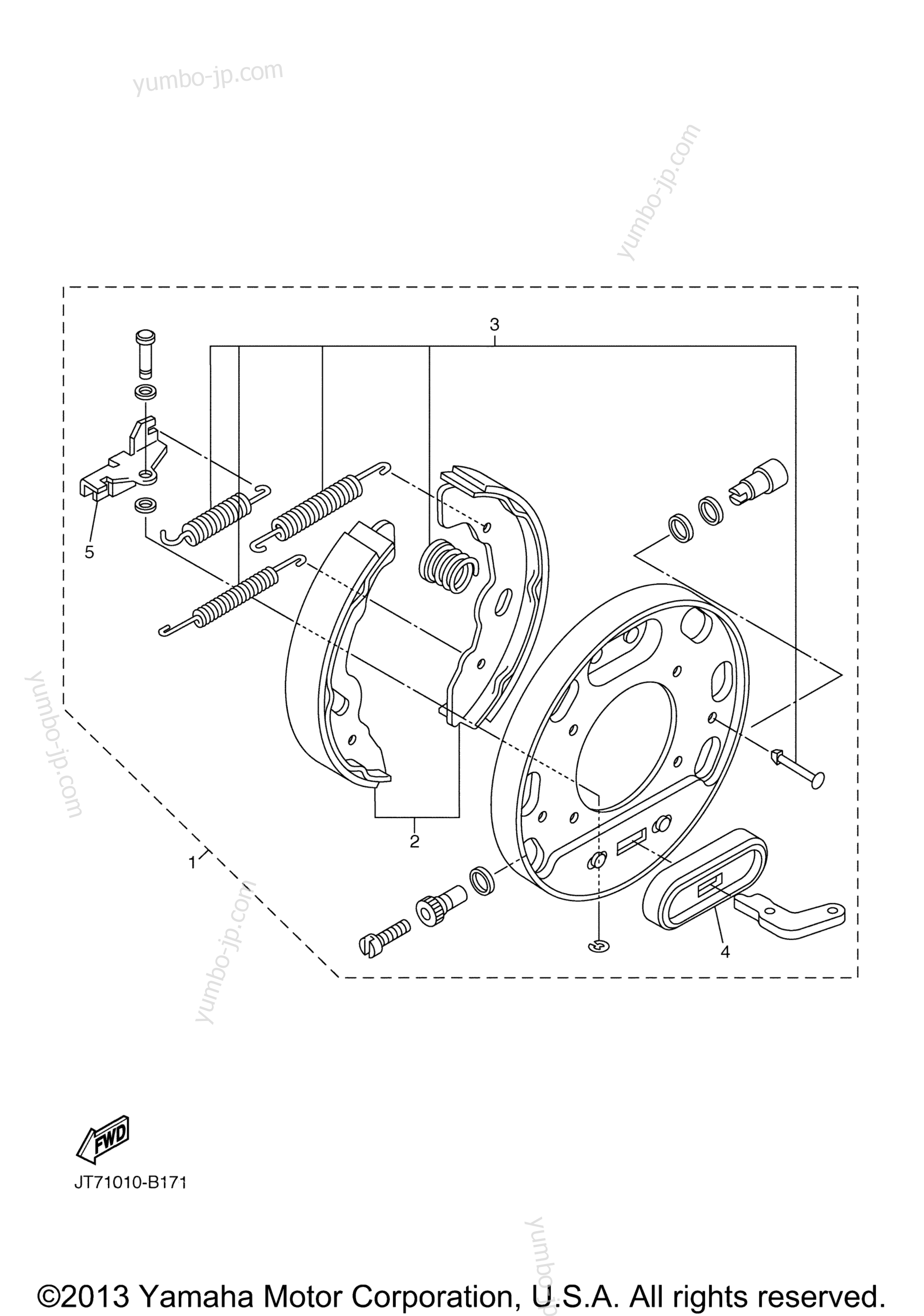 Brake 3 for UTVs YAMAHA PRO HAULER 700 (YXP700AT) 2005 year